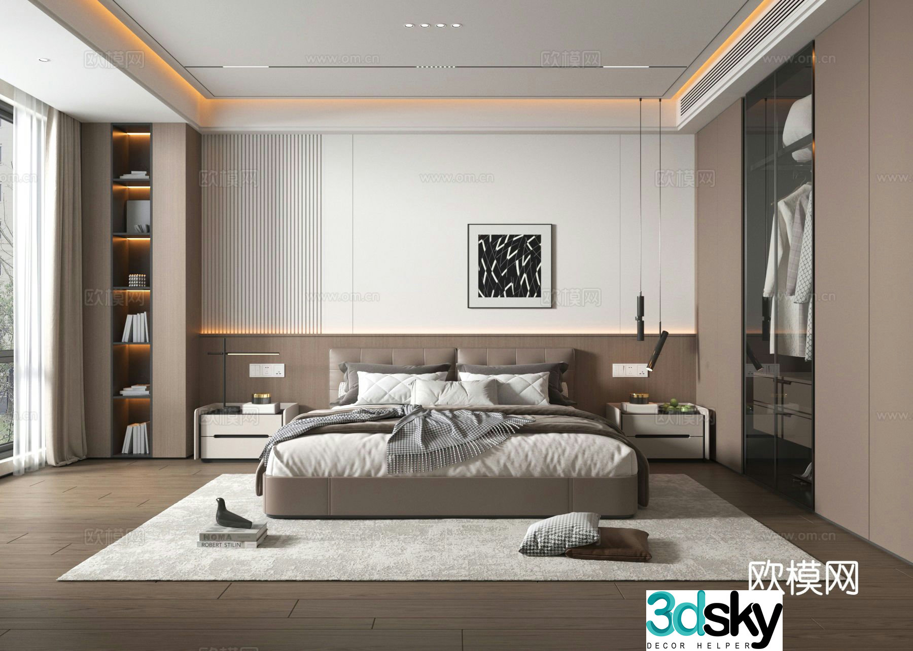 Modern bedroom master bedroom 3d model