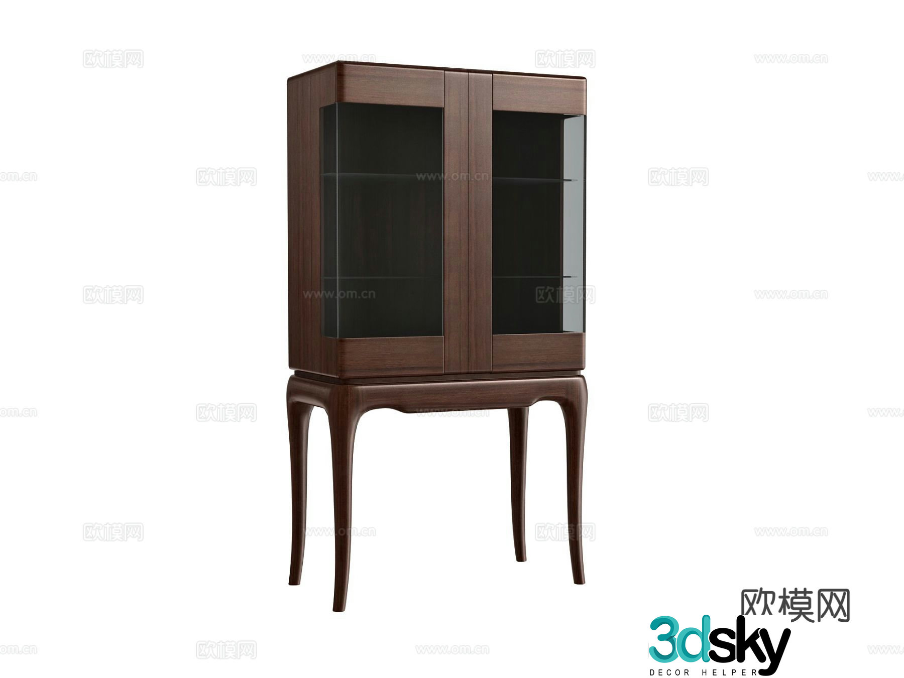 New Chinese style glass wine cabinet 3d model