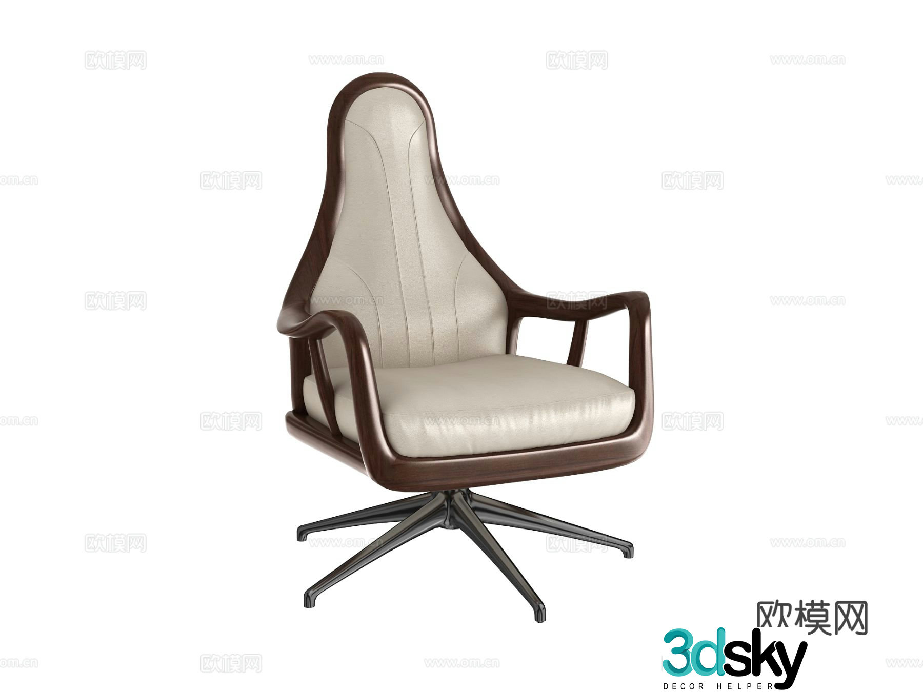 New Chinese style armchair book chair 3d model