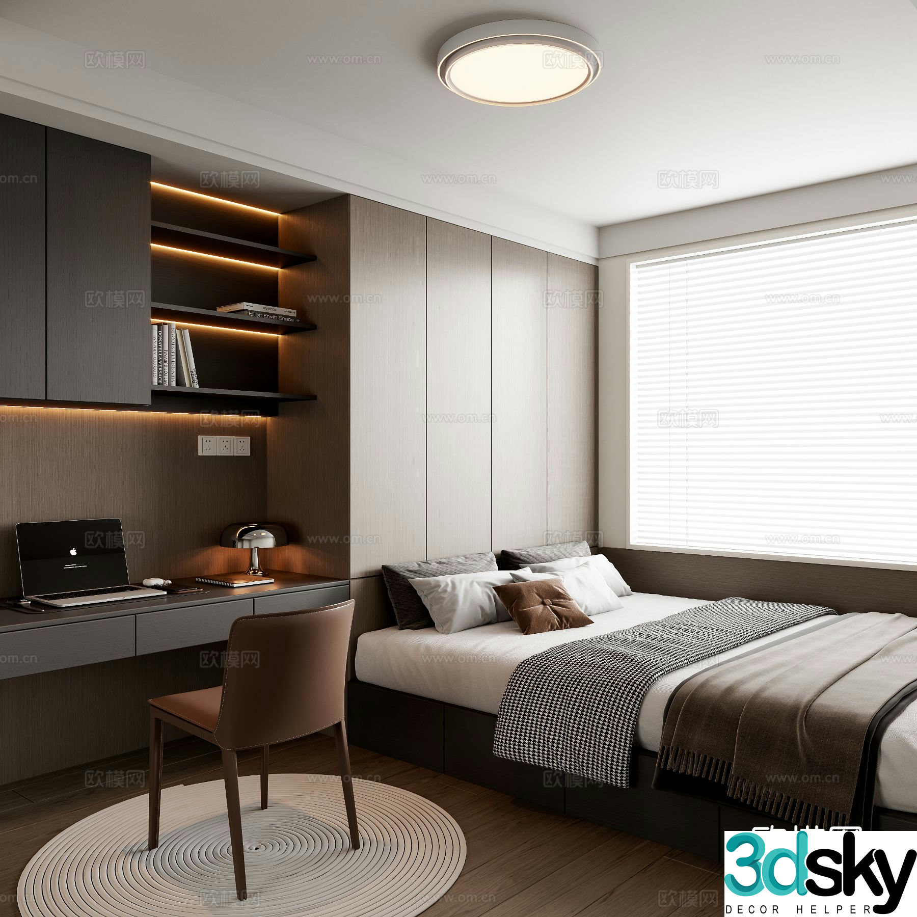 Italian tatami bedroom 3d model