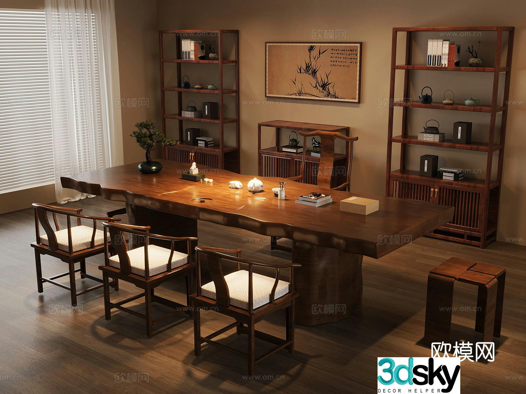 Chinese tea room 3d model