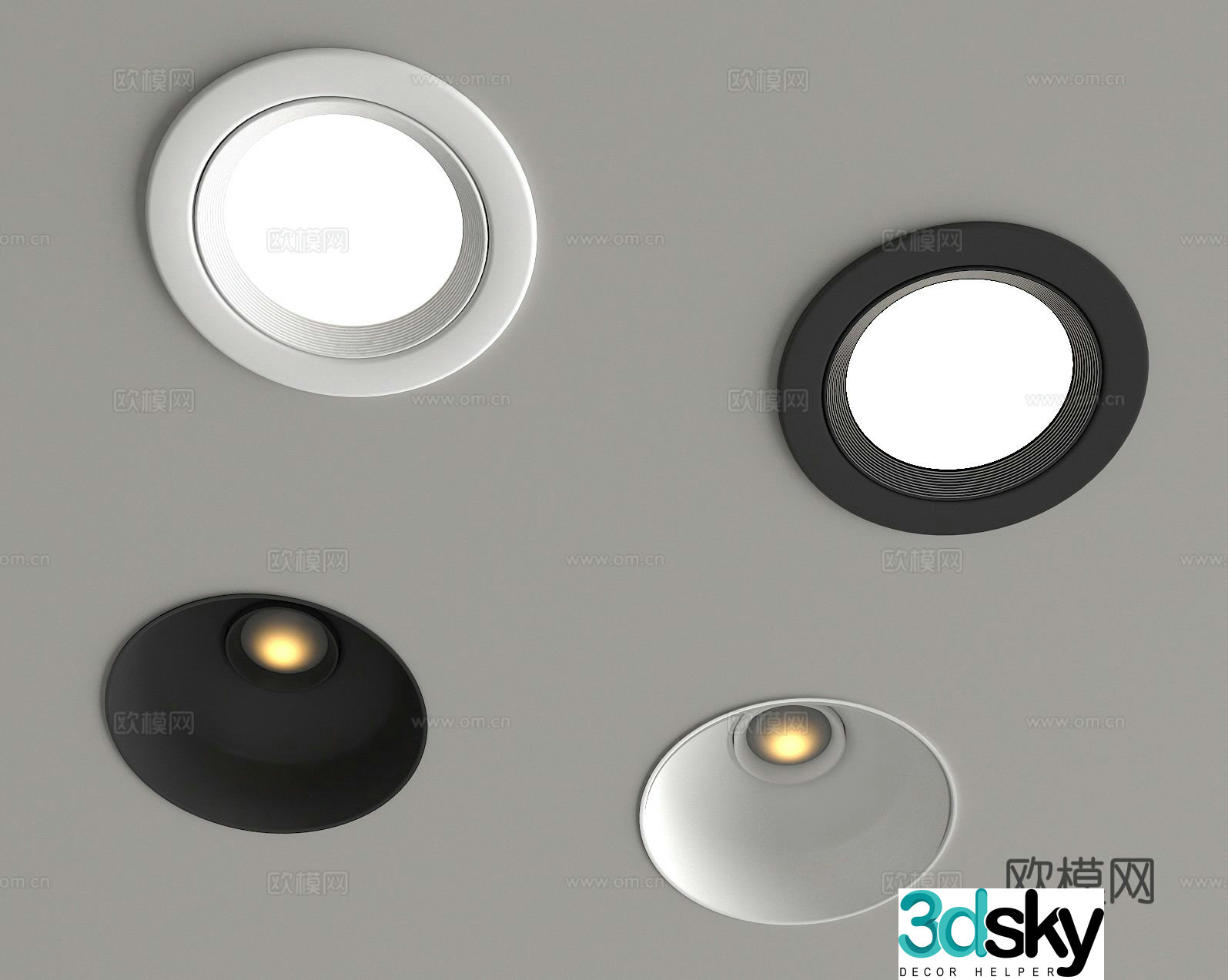 Downlight spotlight turning spotlight bold lamp 3d model