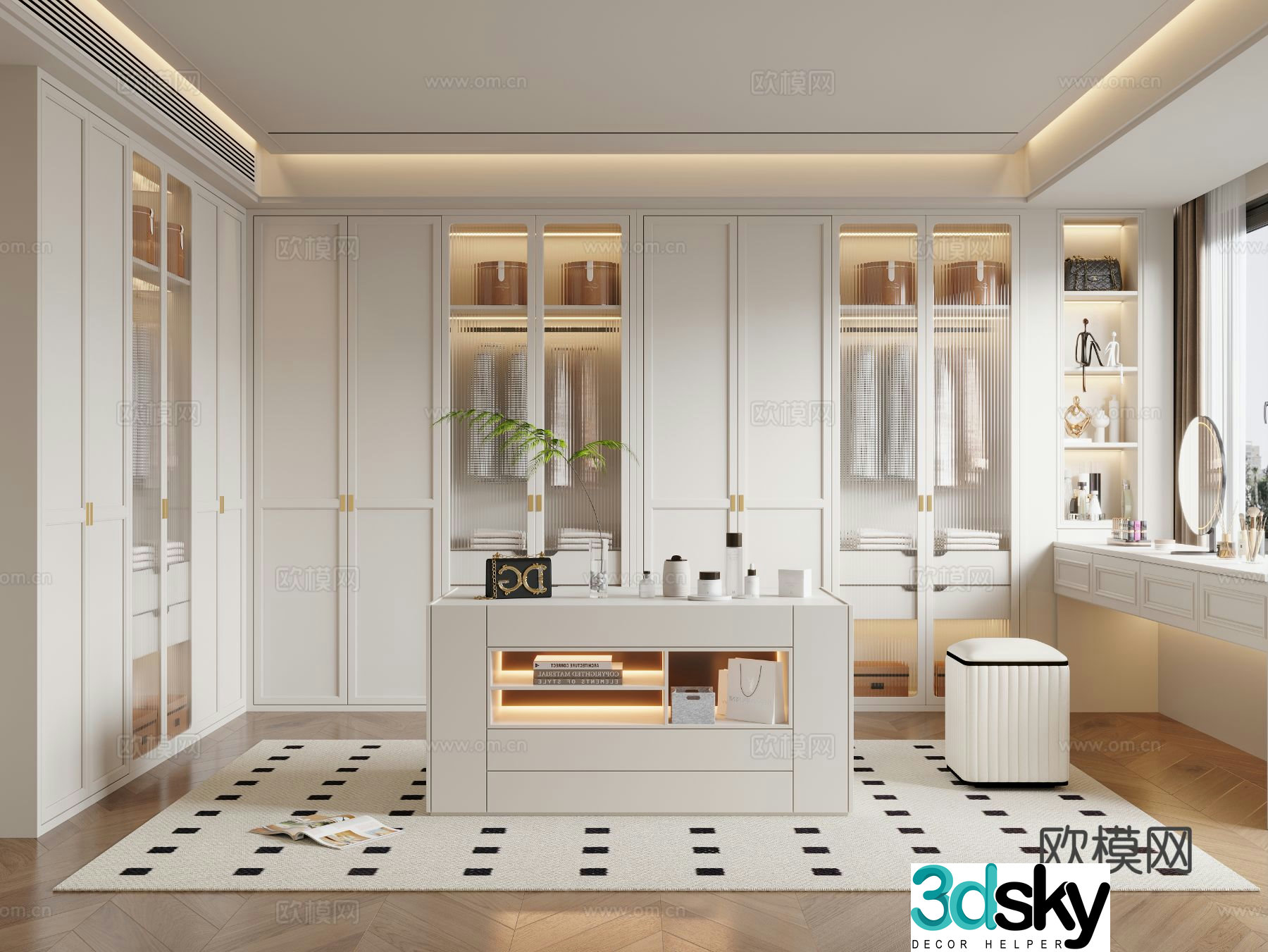 Cream wind cloakroom 3D model