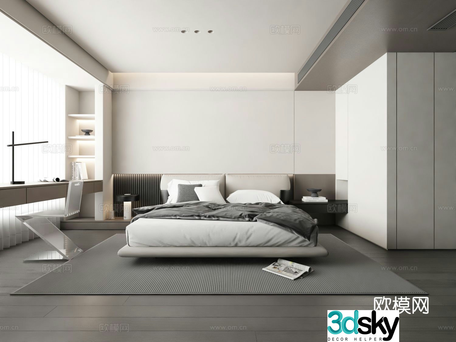 Modern bedroom master bedroom 3d model