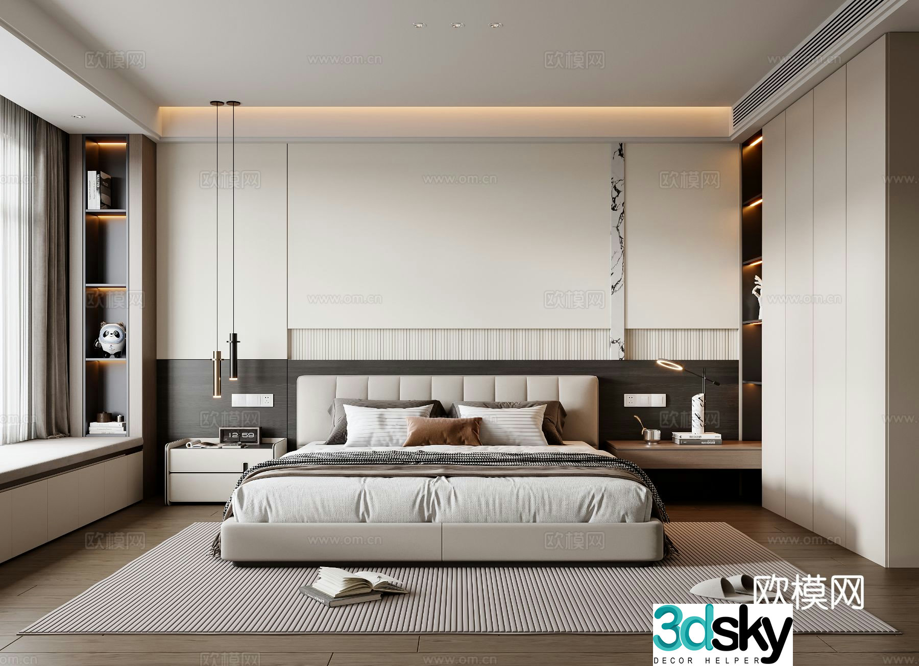 Modern bedroom master bedroom 3d model
