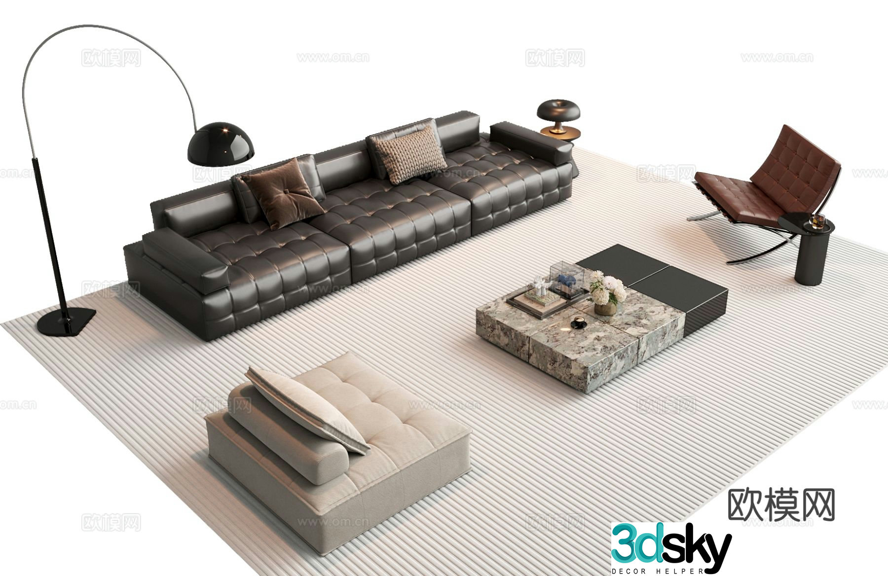 Italian sectional sofa 3d model