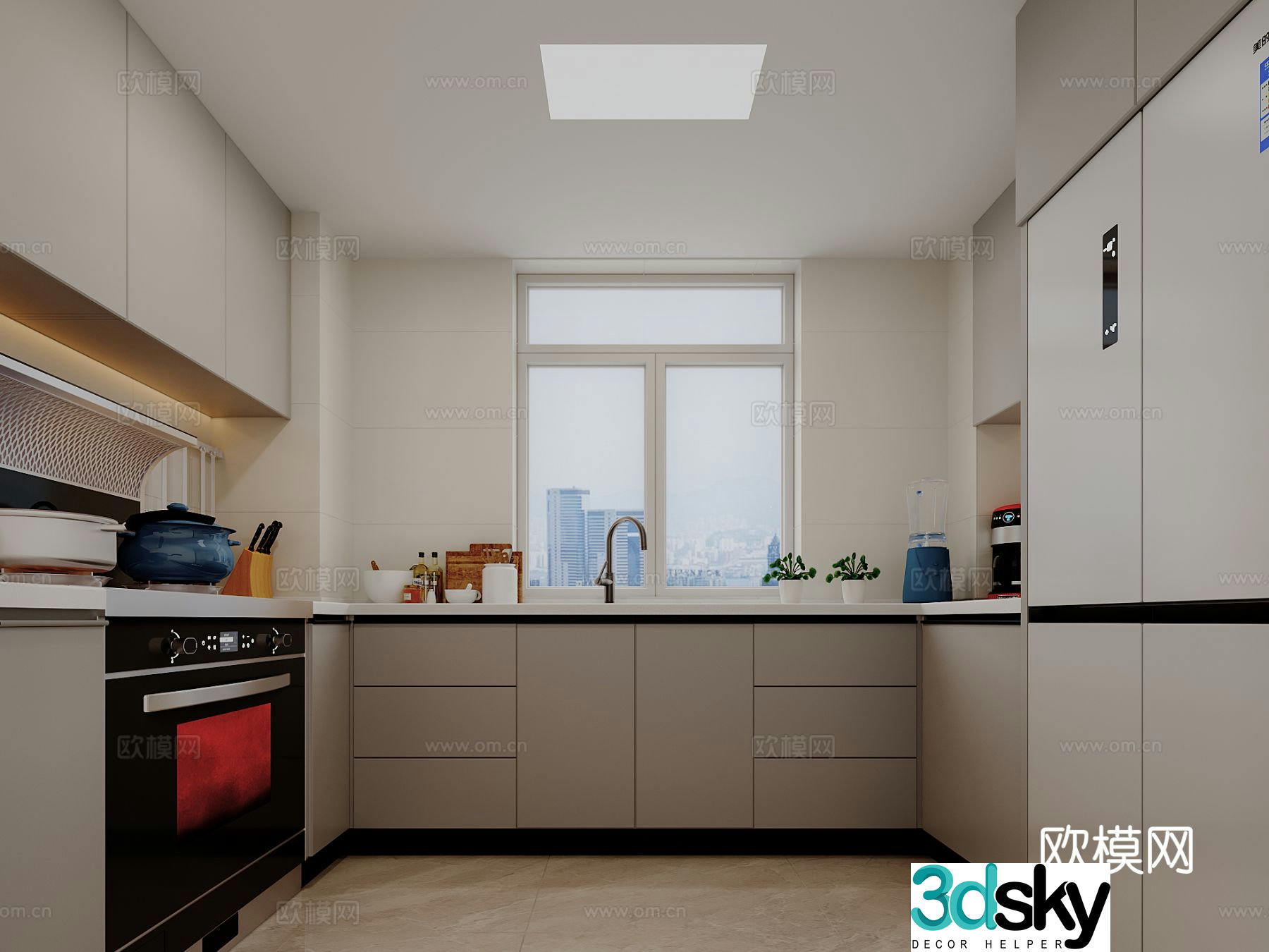 modern kitchen cabinet 3d model