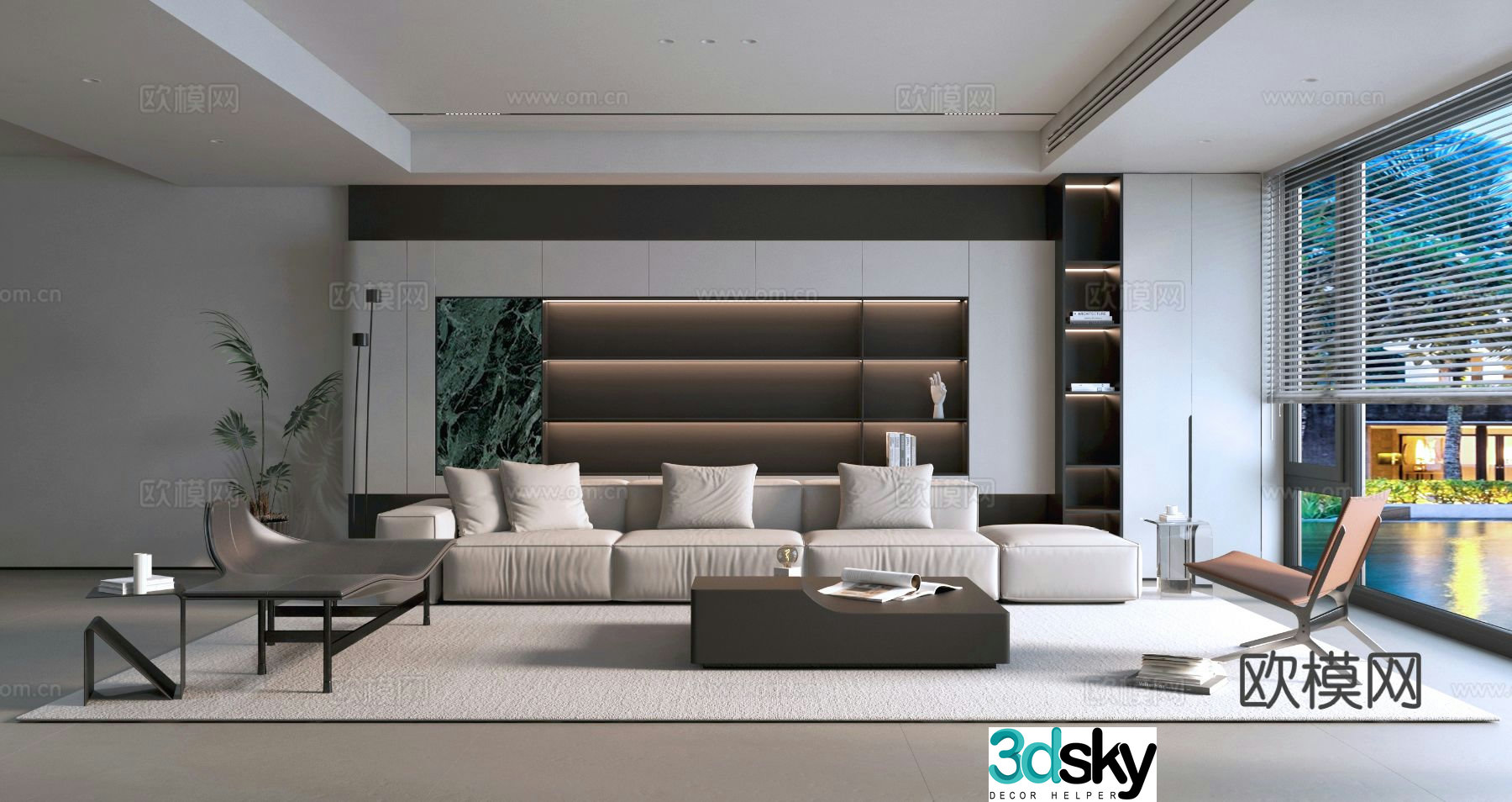 Modern living room 3d model