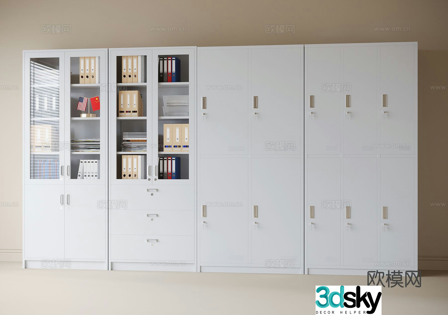 Modern iron filing cabinet information cabinet filing cabinet 3d model