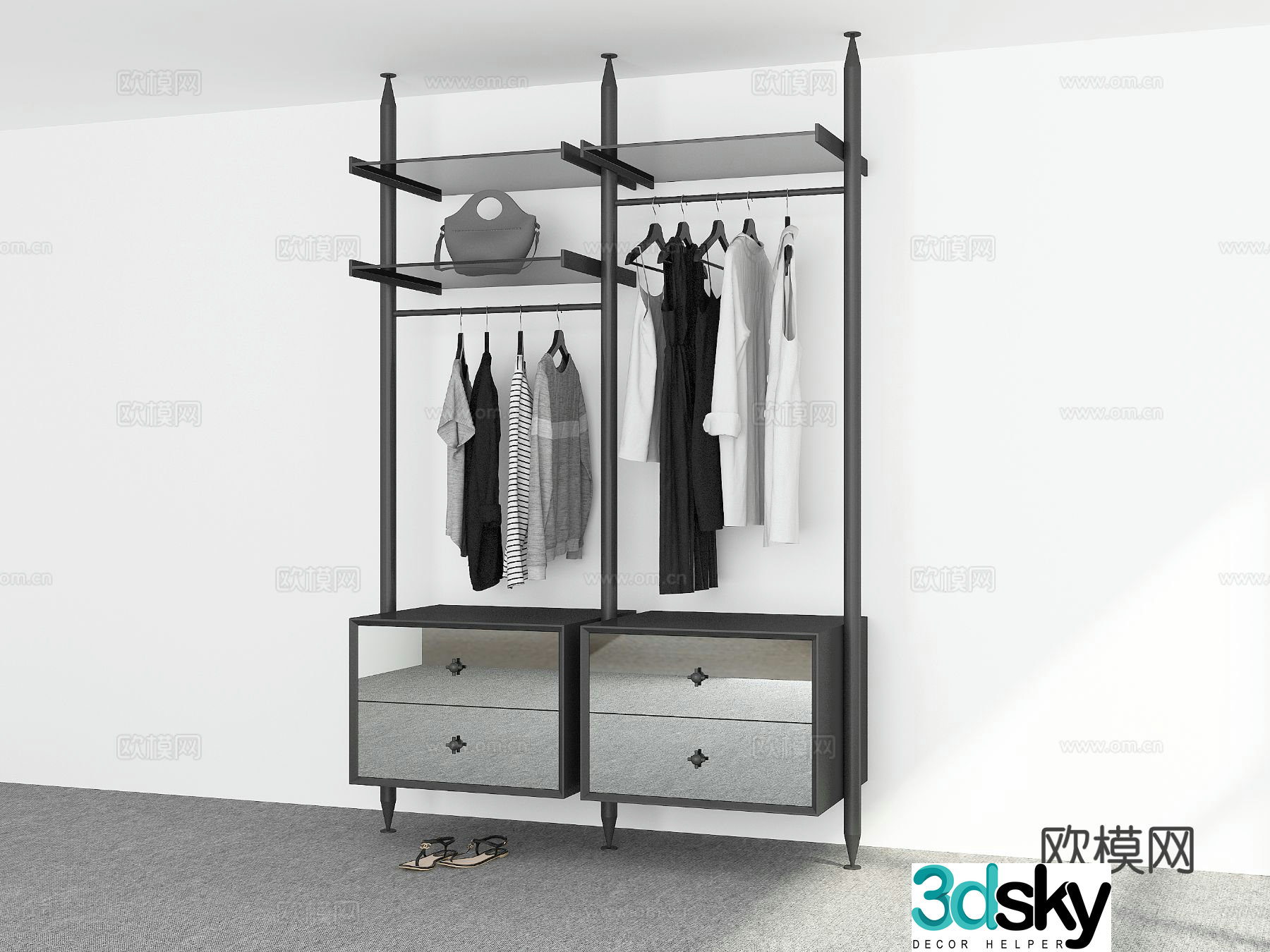 Modern clothes hanger 3d model