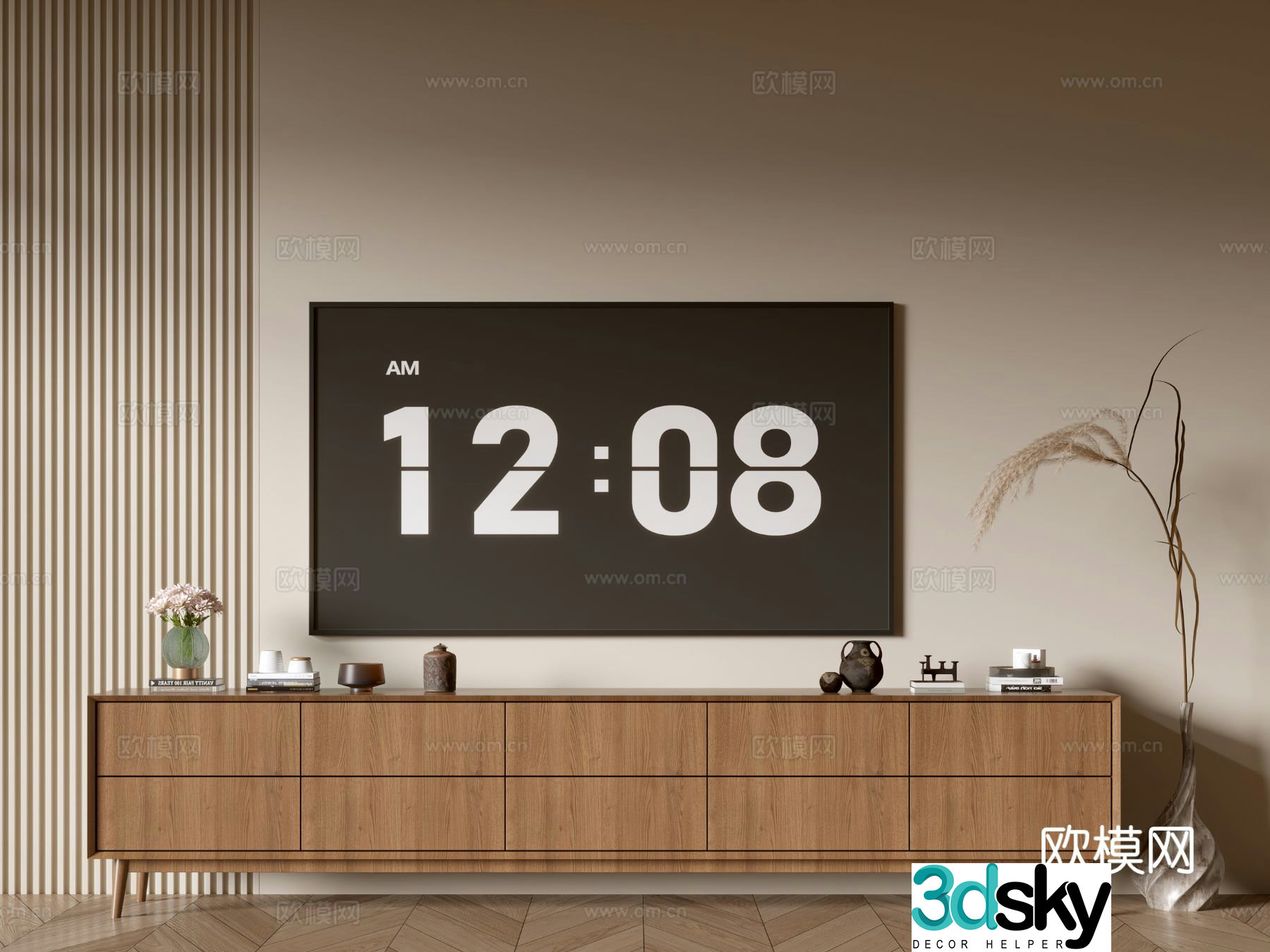 Log TV cabinet 3d model