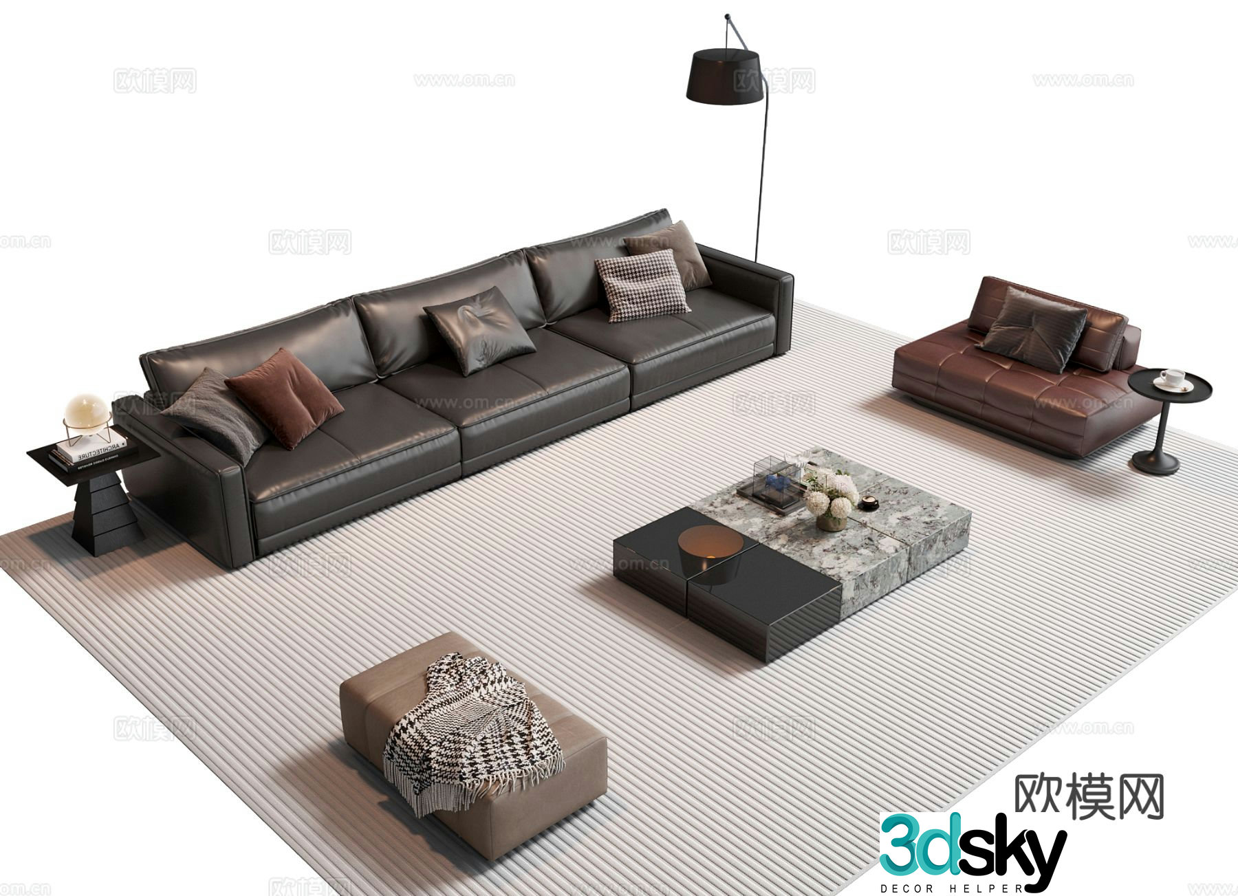 Italian sectional sofa 3d model