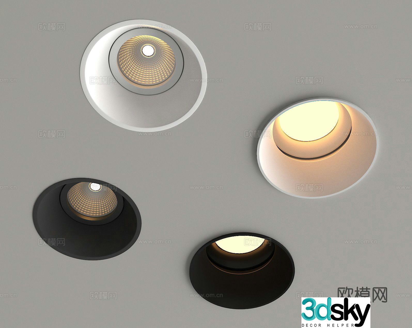 Recessed downlight spotlight 3d model