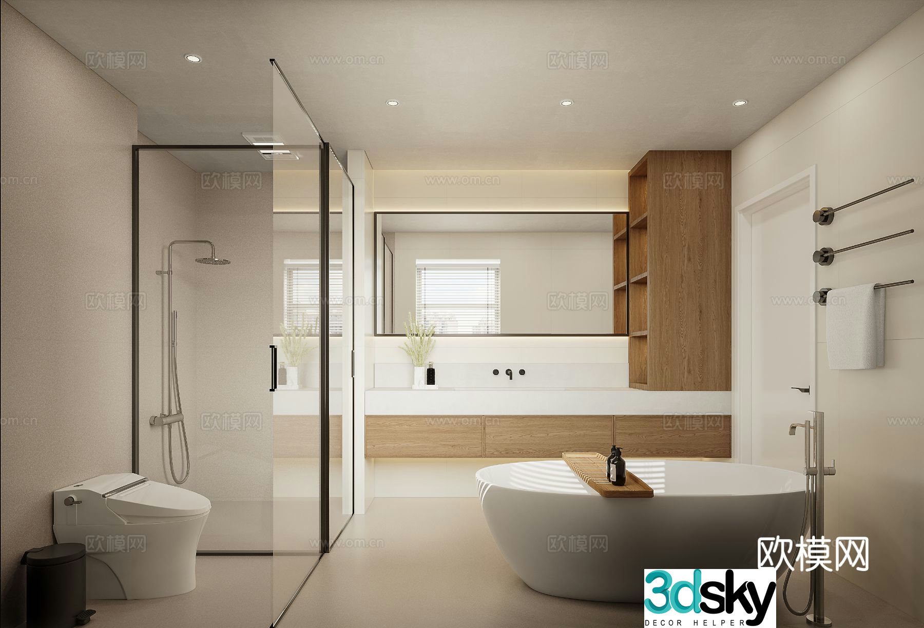 Cream style bathroom bathroom 3d model