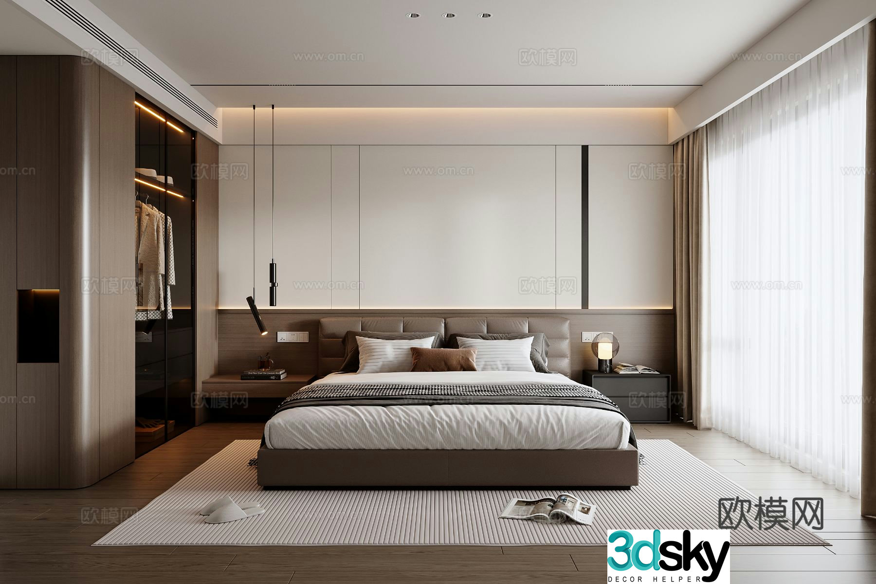 Italian style bedroom master bedroom 3d model