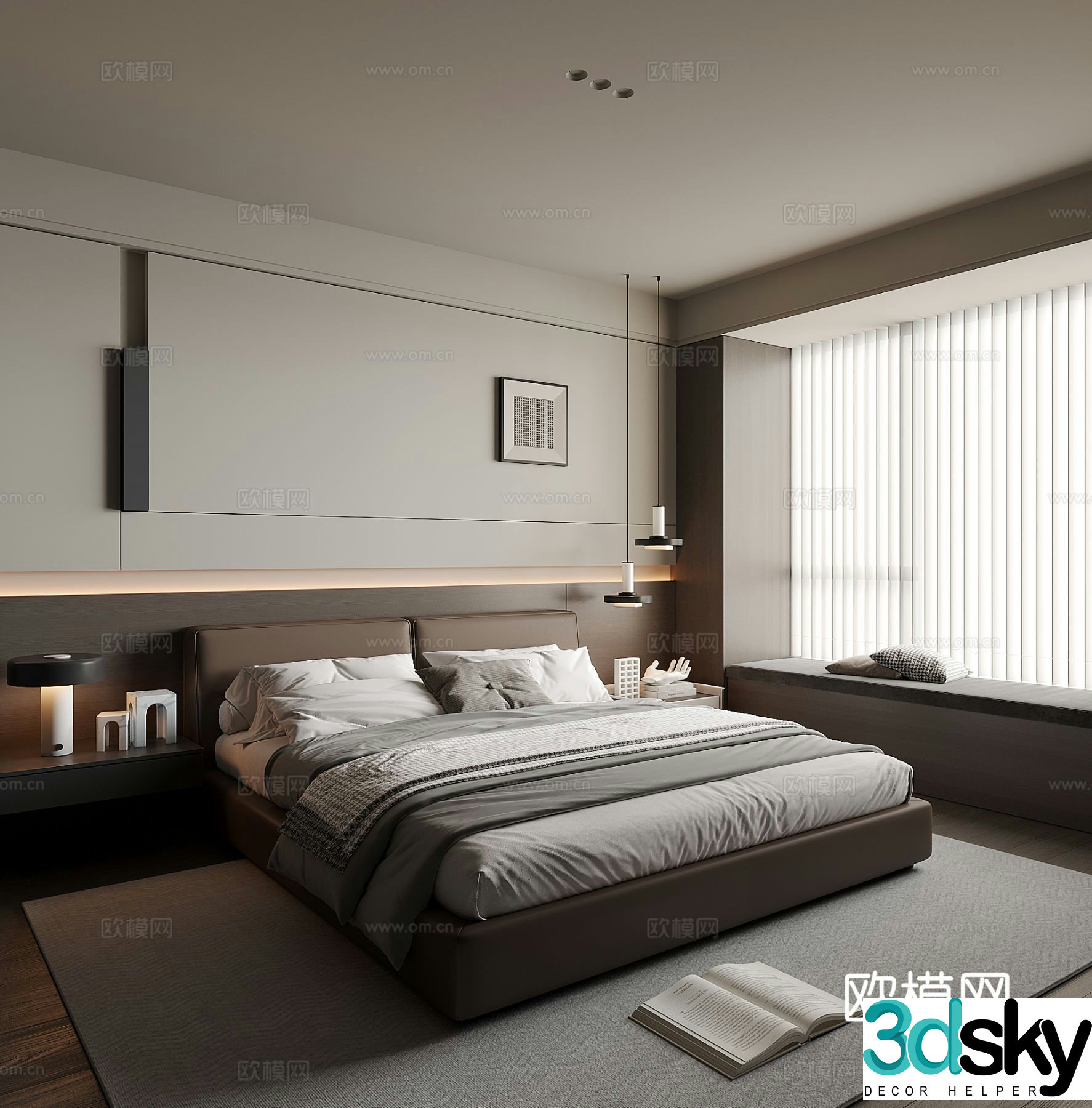 Italian style bedroom master bedroom 3d model