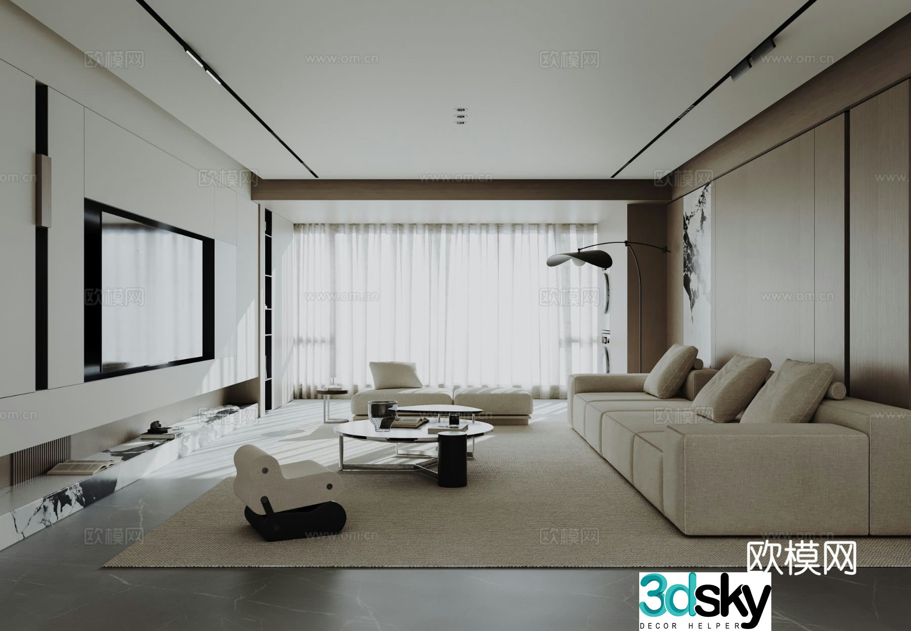 Modern living room 3d model