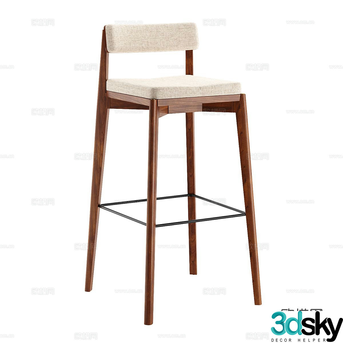 Wabi Sabi bar stool bar stool high stool 3d model