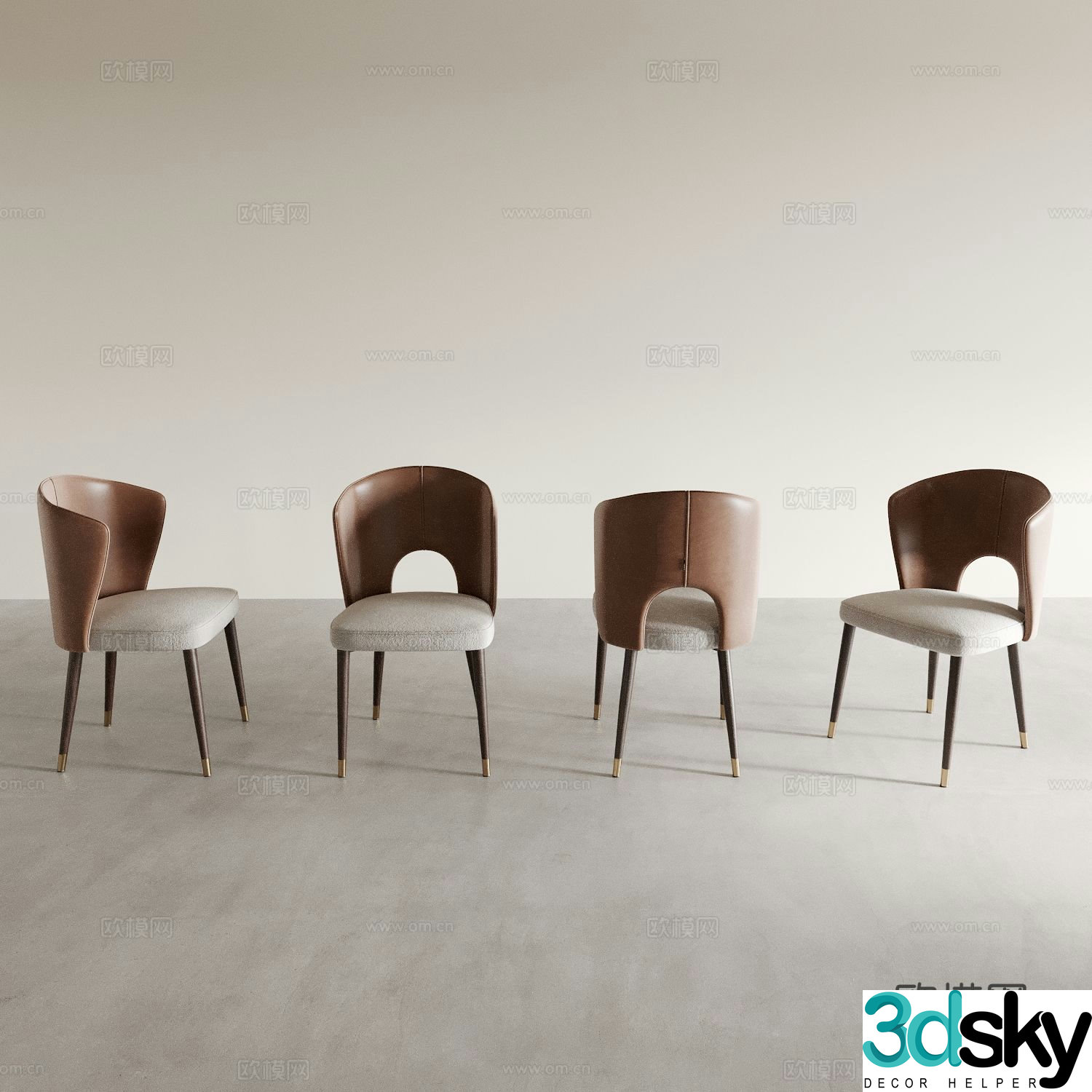 Dining chair tea chair leisure chair 3d model
