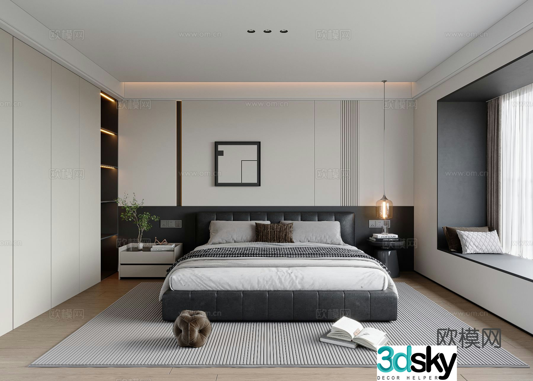 Italian style bedroom master bedroom 3d model