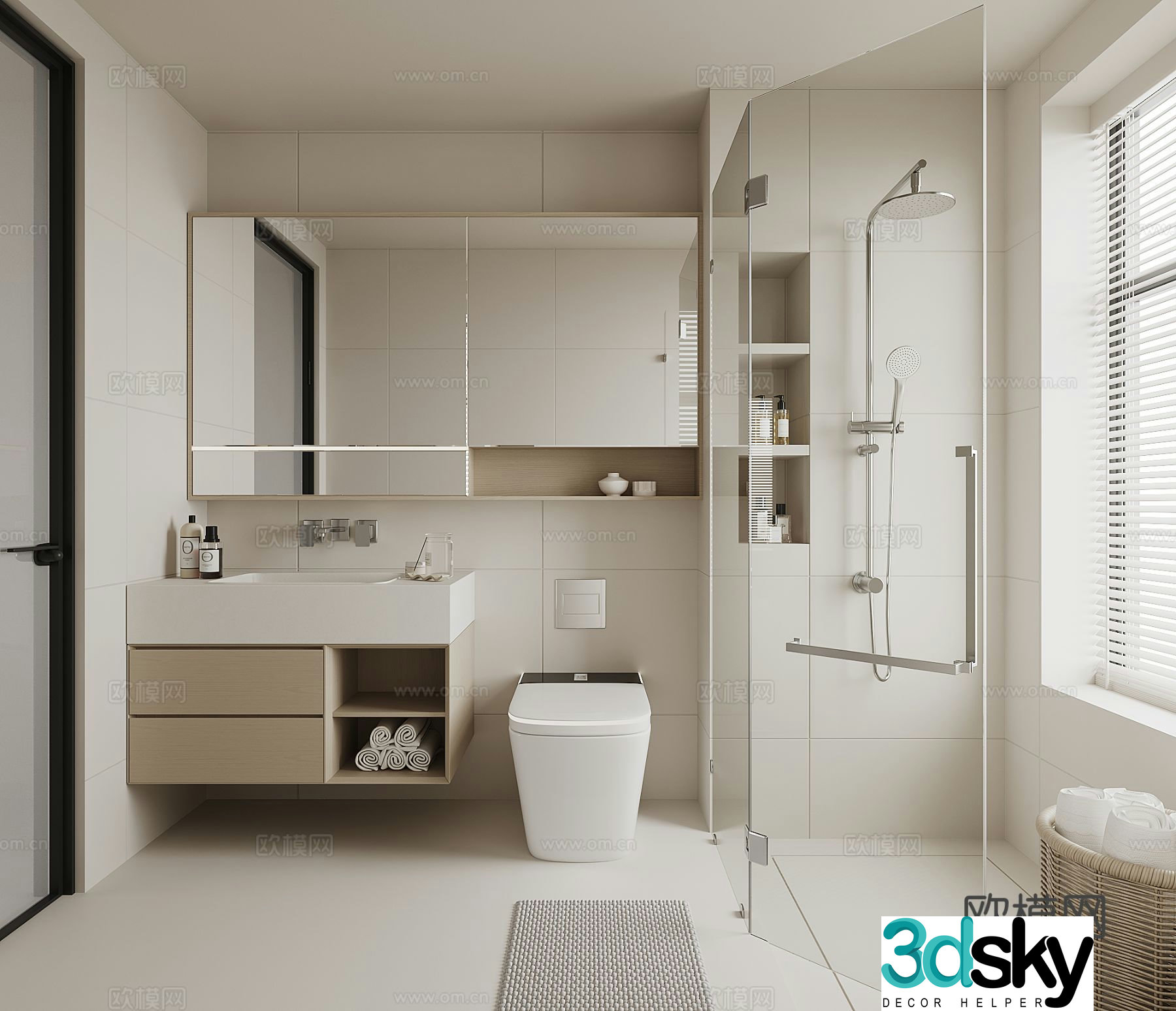 Modern bathroom bathroom 3d model