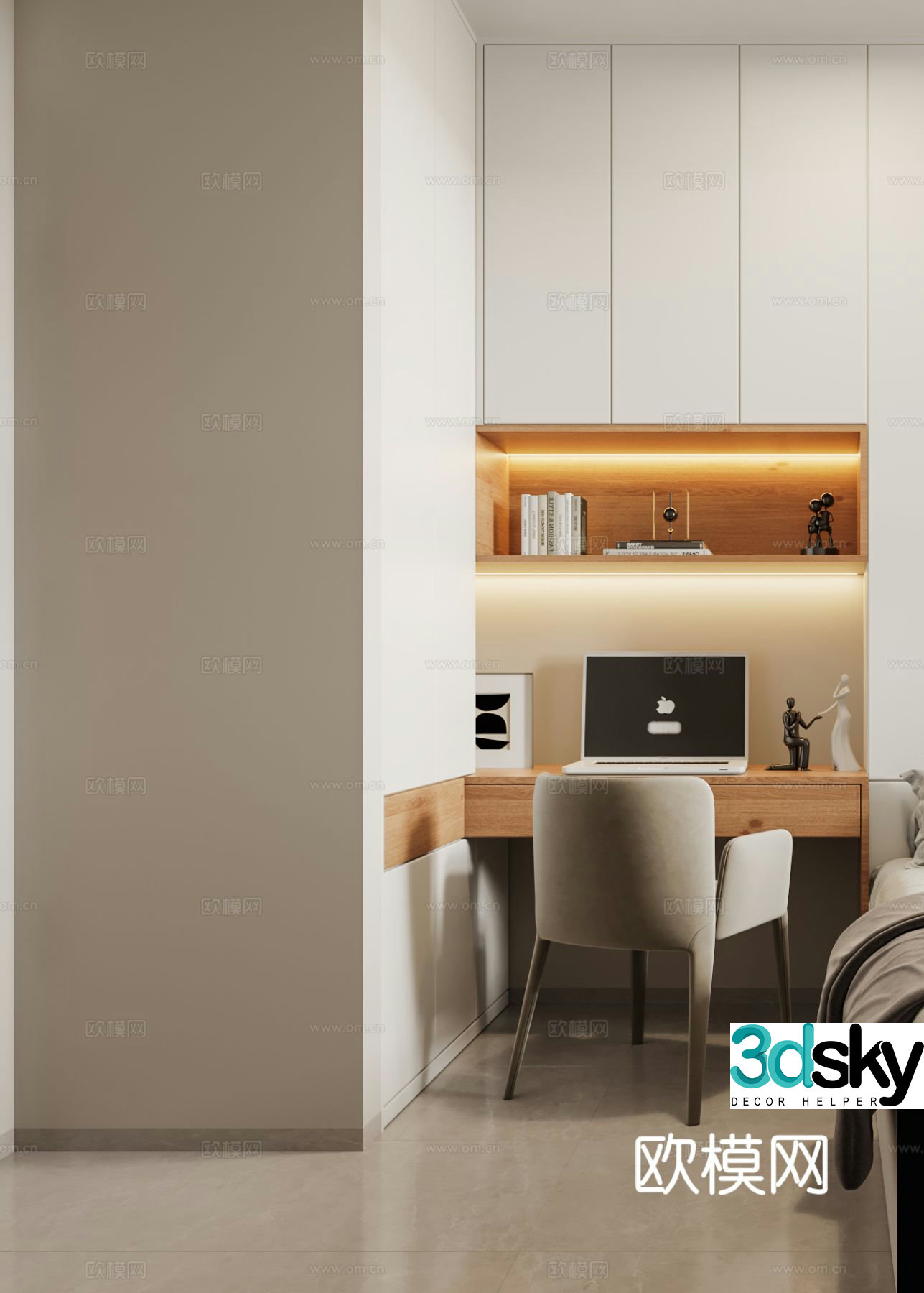 Modern tatami bedroom 3d model