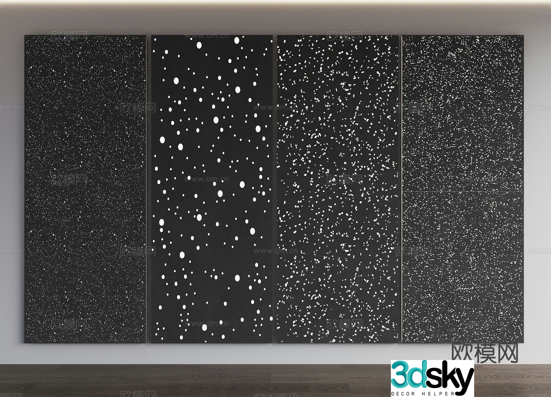 Translucent background wall Luminous background wall 3D model