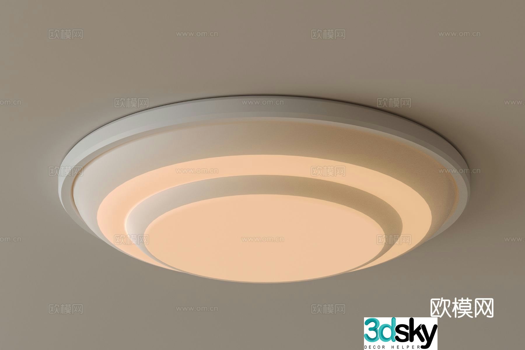 Cream style ceiling lamp round ceiling lamp 3d model