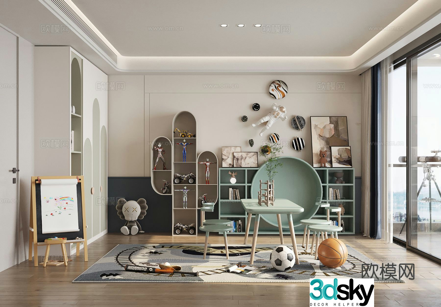 Modern children’s room toy room children’s activity room 3d model
