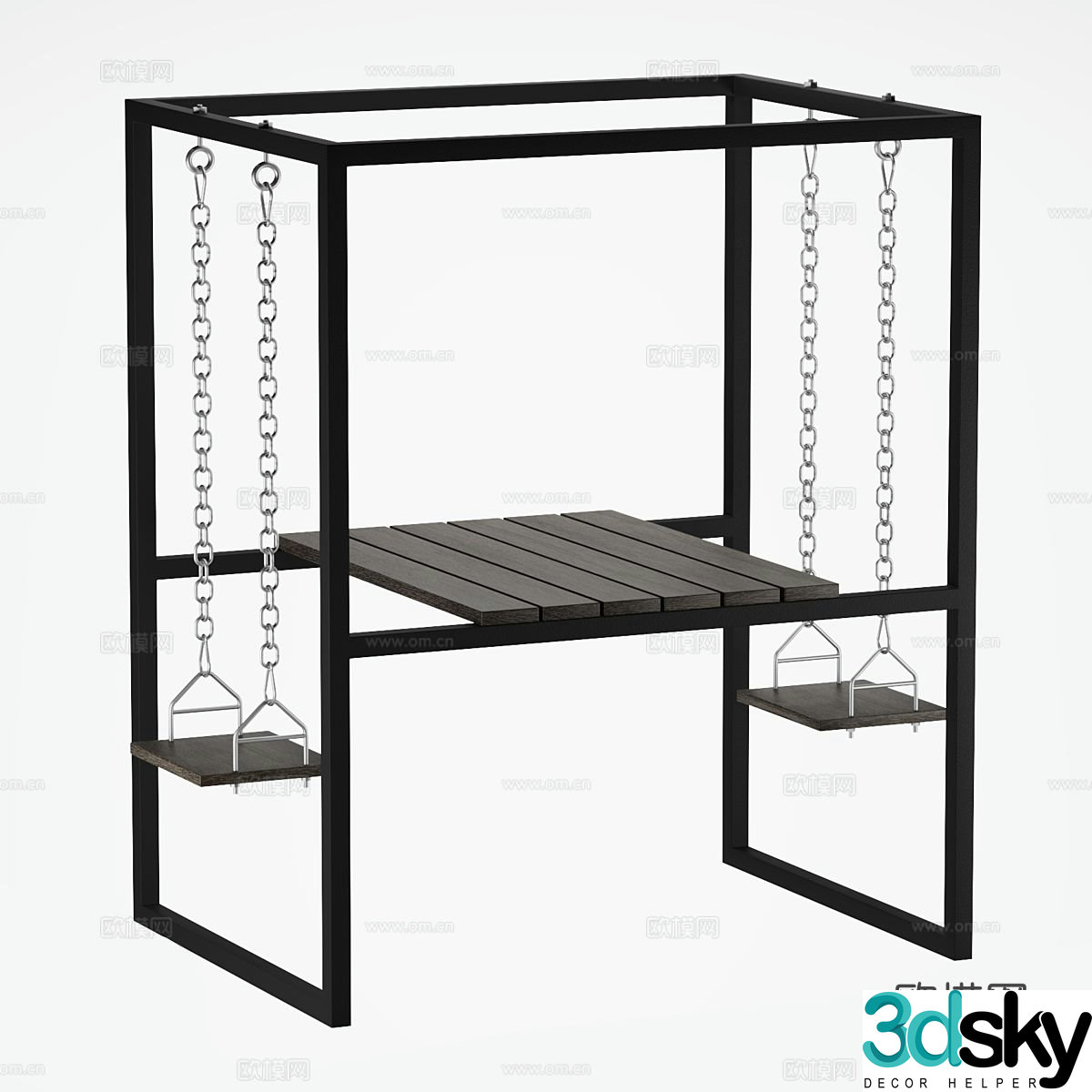 Modern park rides 3d model
