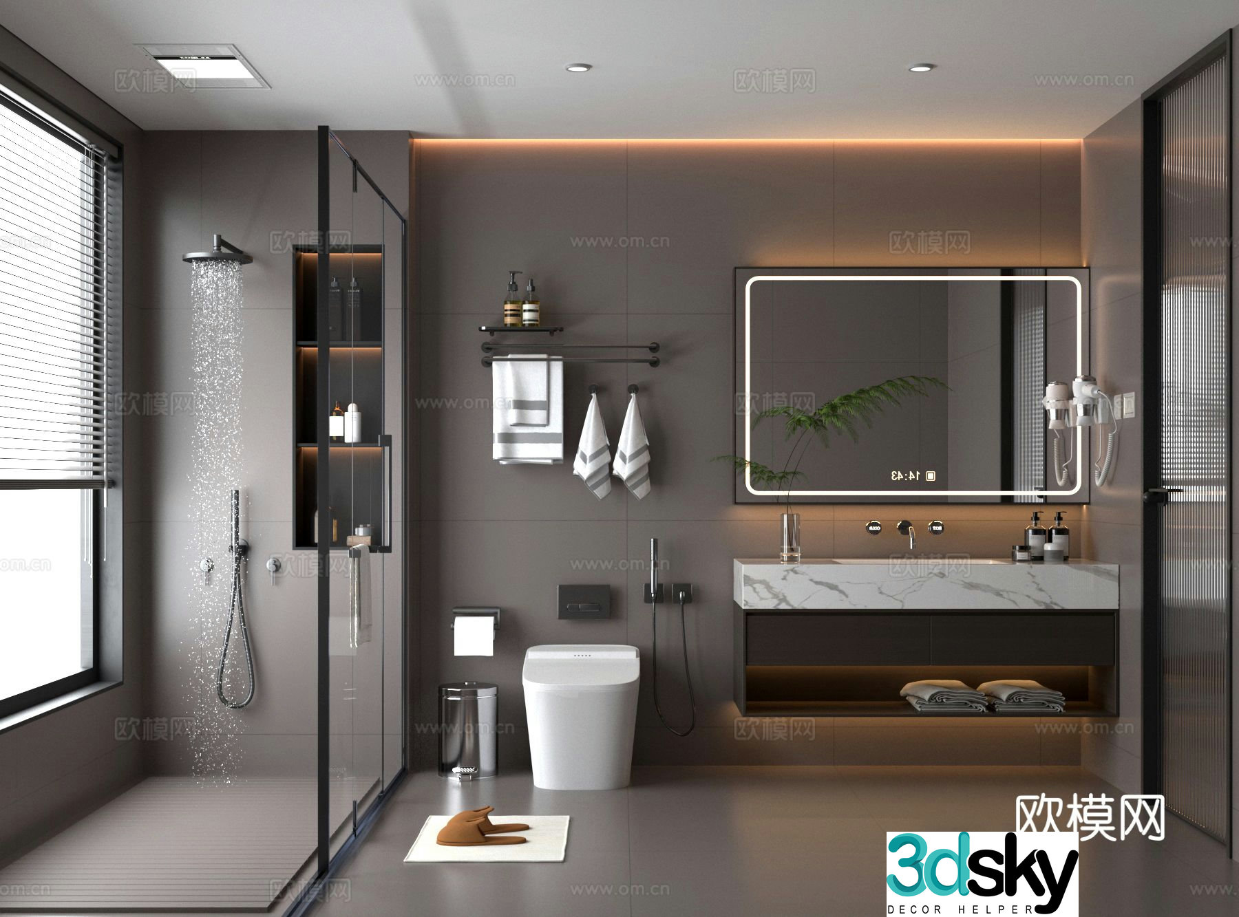 Modern bathroom bathroom 3d model