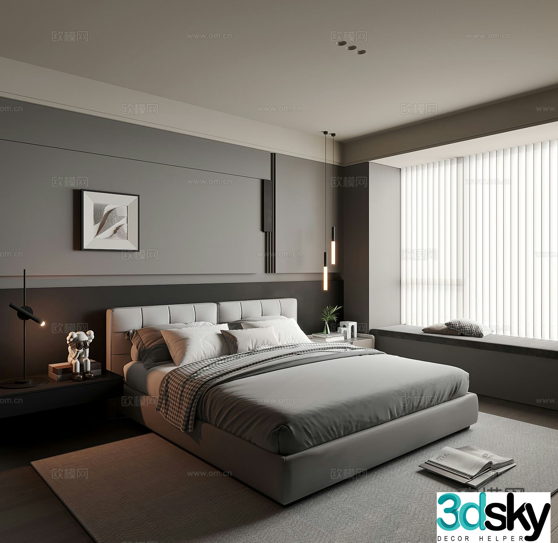 Italian style bedroom master bedroom 3d model