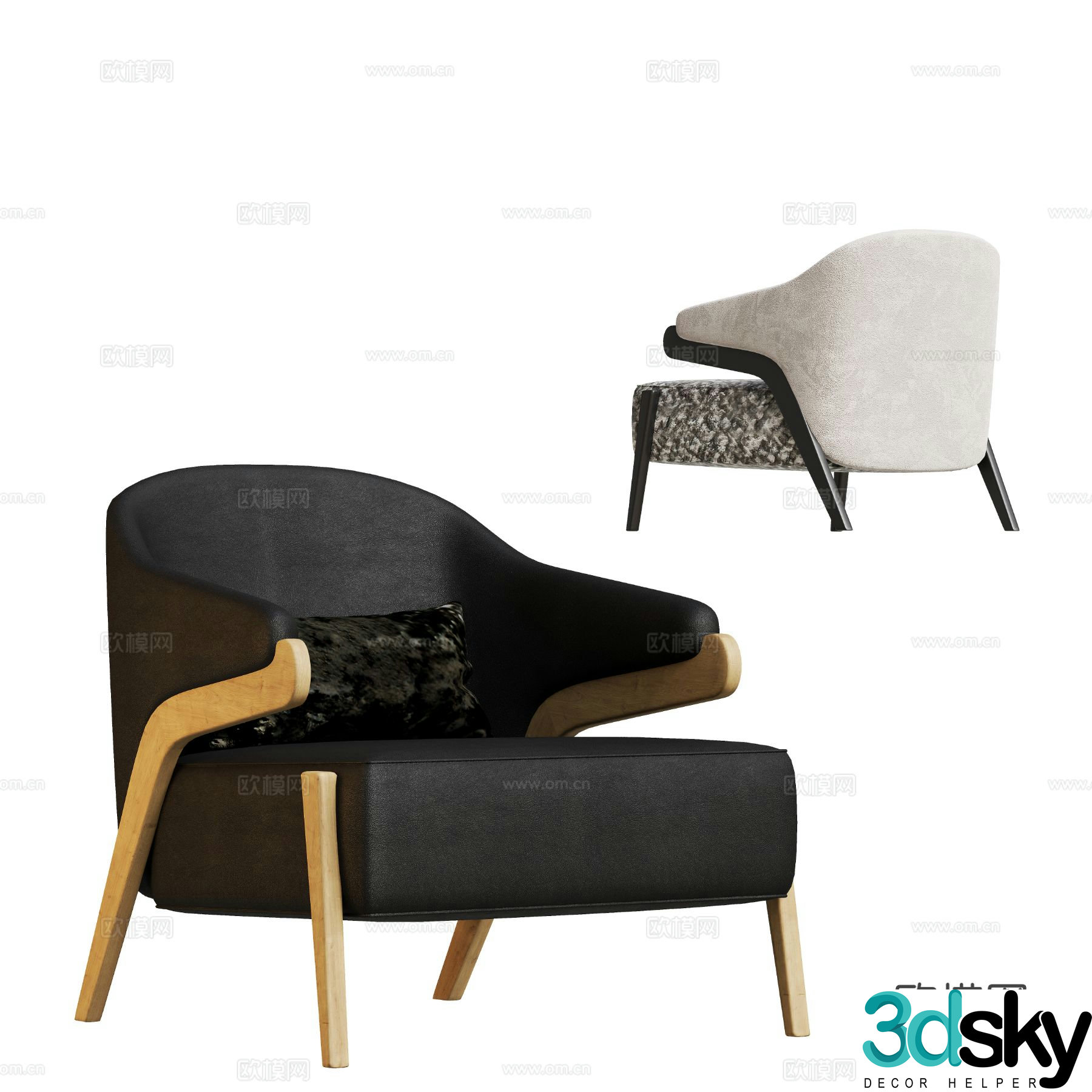 Modern chair leisure chair 3d model