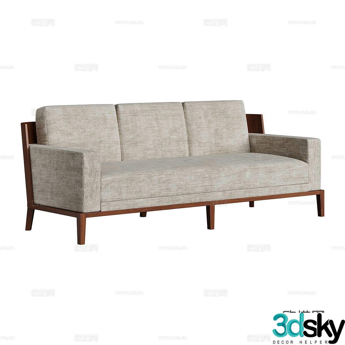 Three seater sofa armrest sofa 3d model