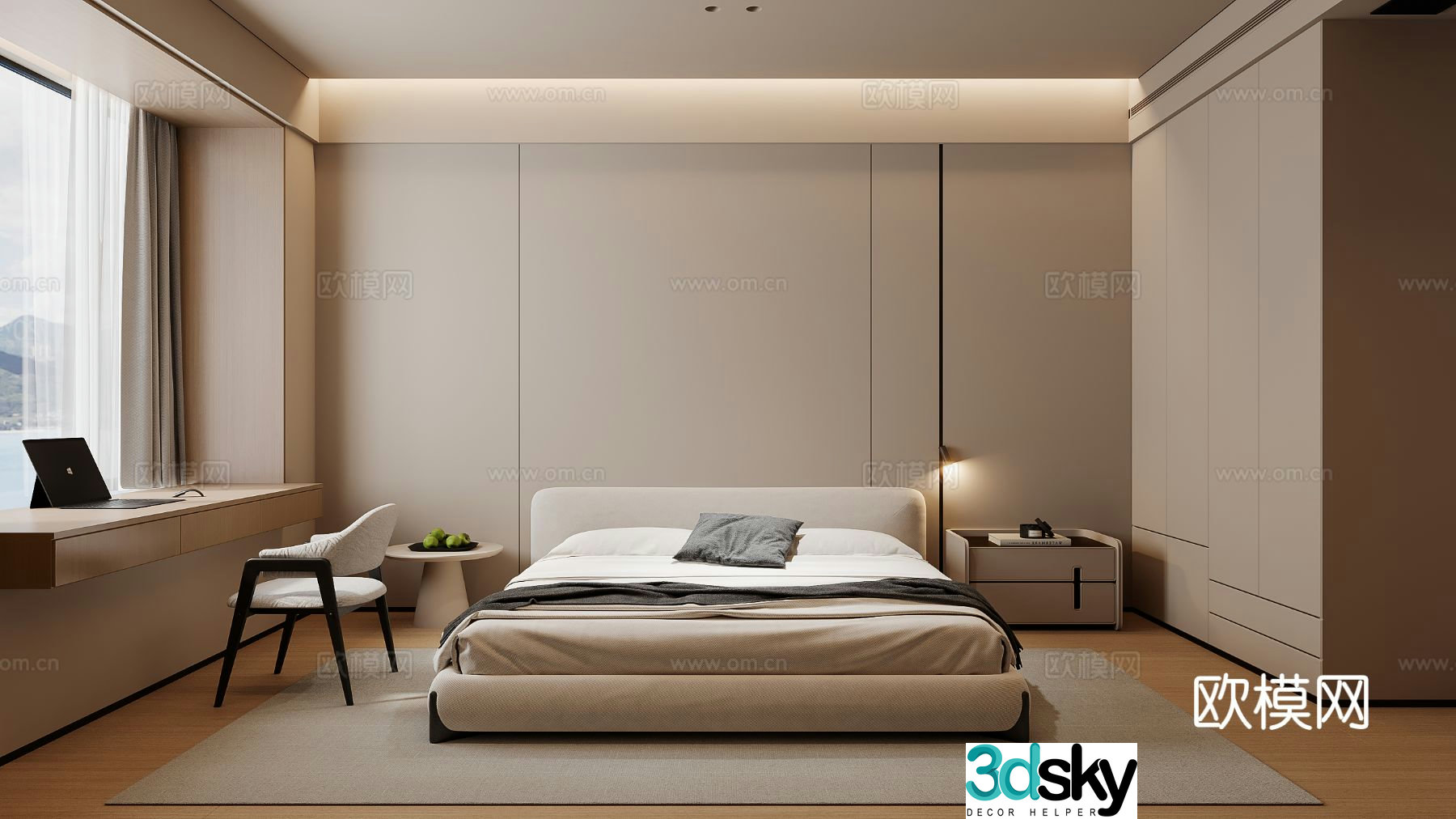 Italian style bedroom master bedroom 3d model