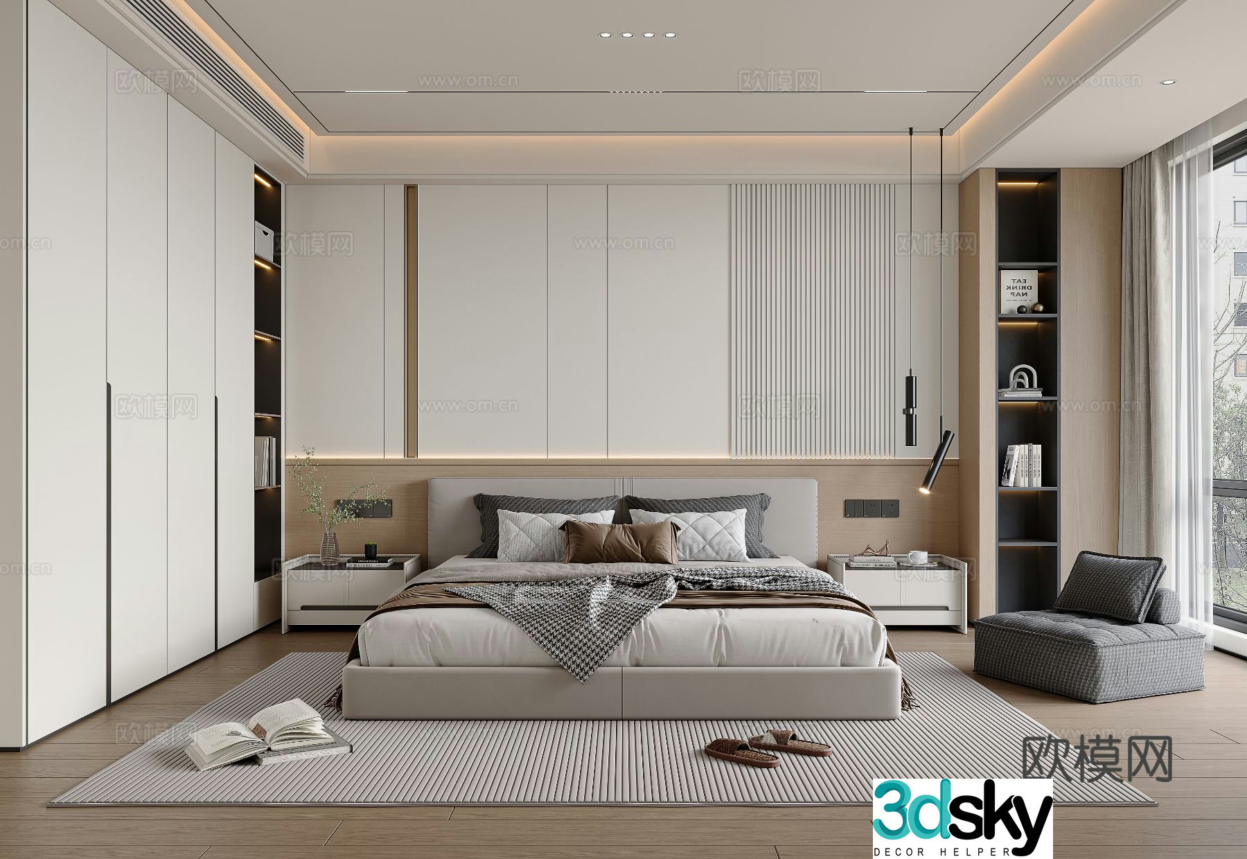 Modern bedroom master bedroom 3d model