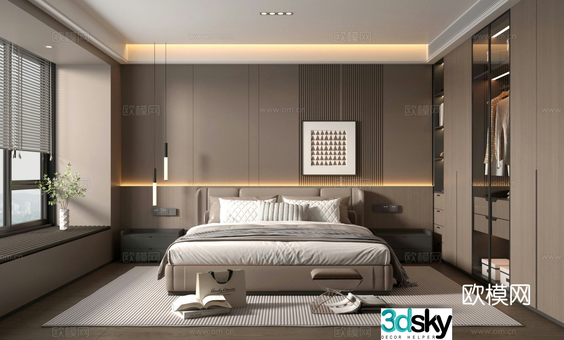 Italian style bedroom master bedroom 3d model