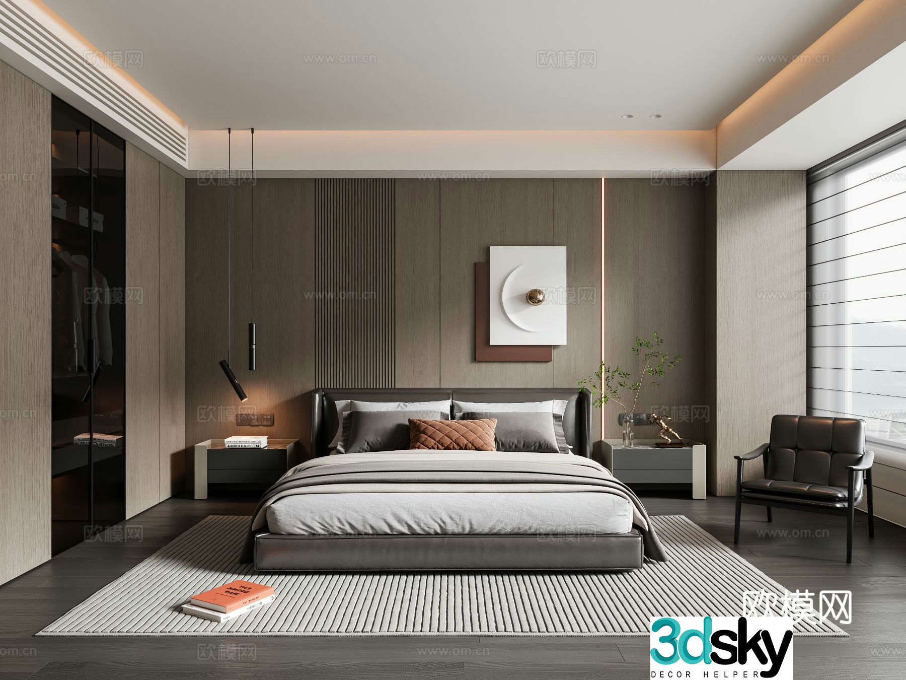 Italian style bedroom master bedroom 3d model