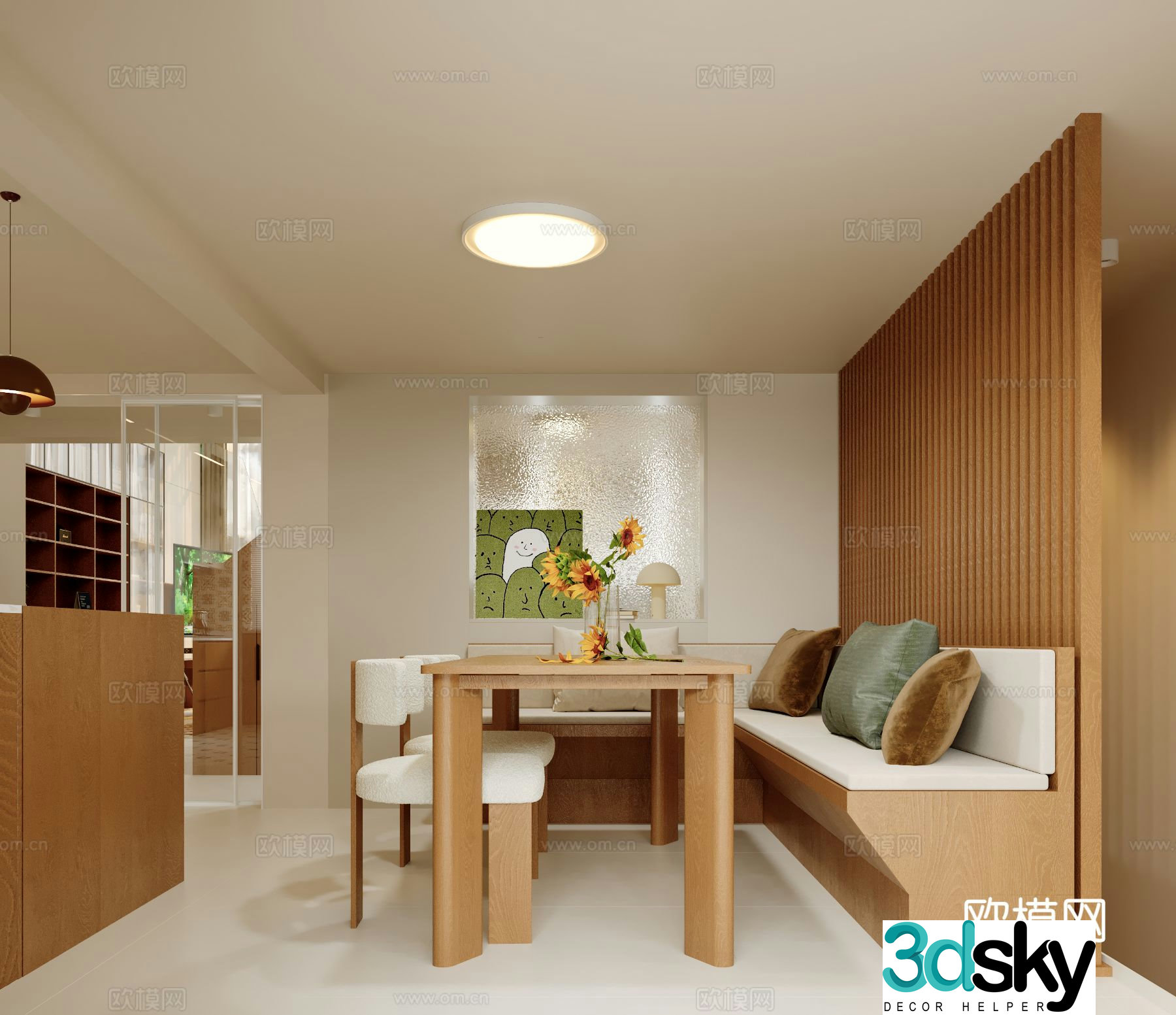 Medieval style apartment loft duplex apartment 3d model