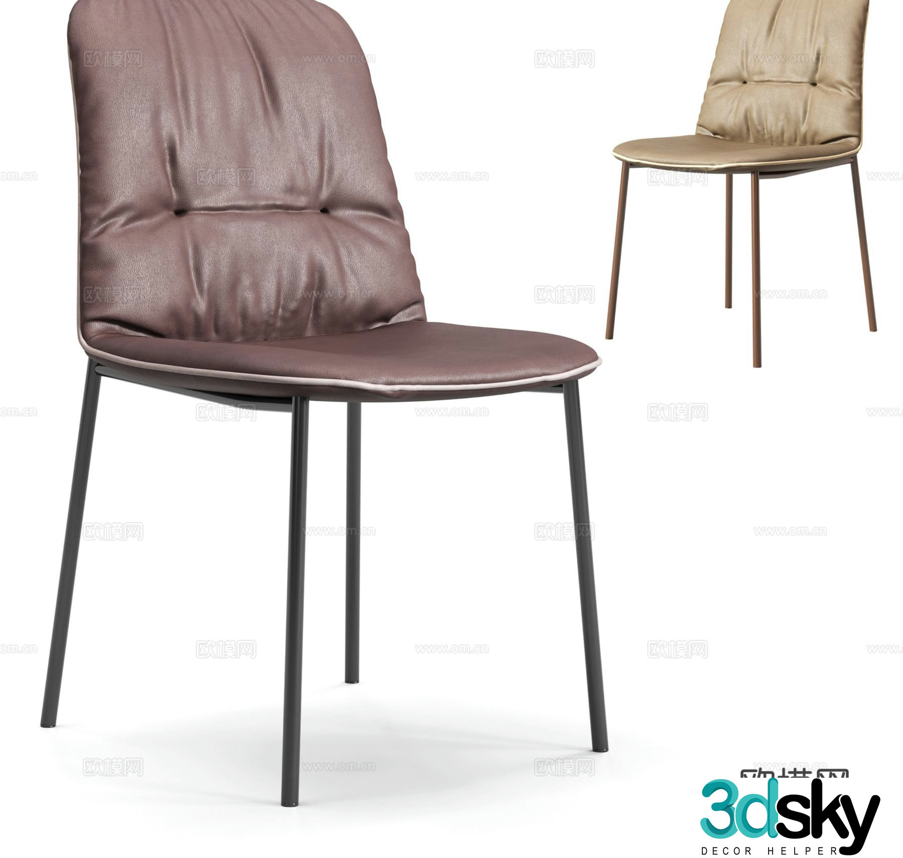 Diotti modern chair dining chair 3d model