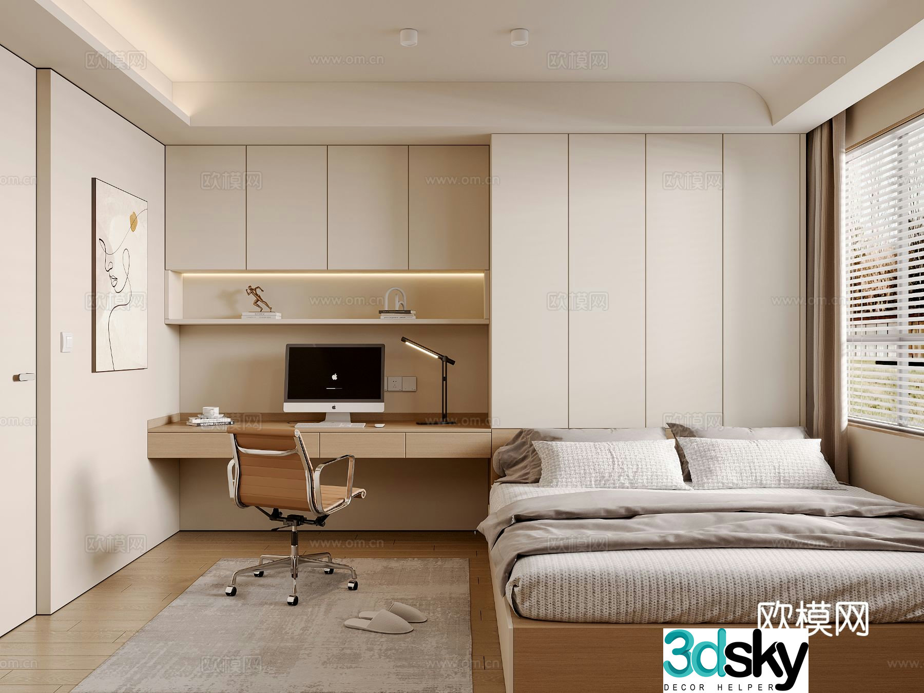 3d model of tatami bedroom and second bedroom