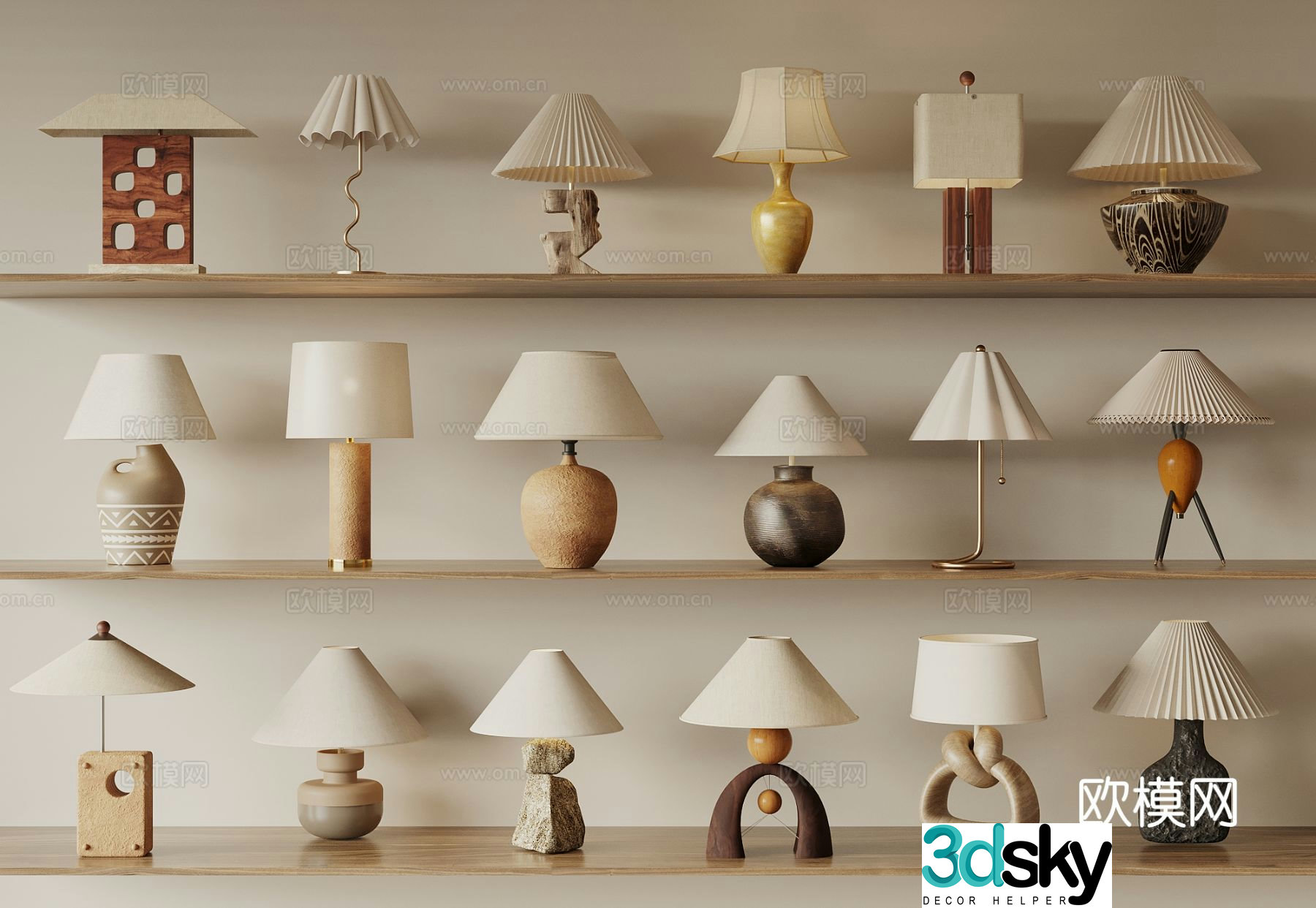 Medieval style table lamp bedroom table lamp 3d model