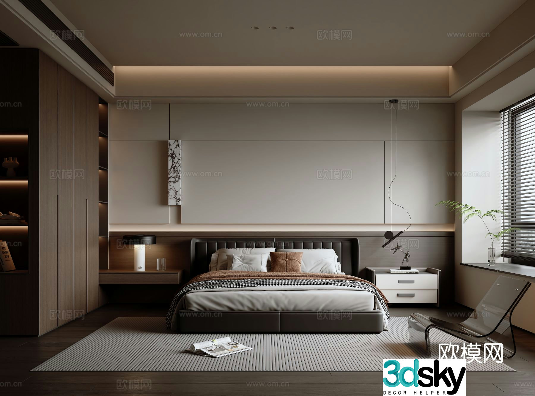 Italian style bedroom master bedroom 3d model