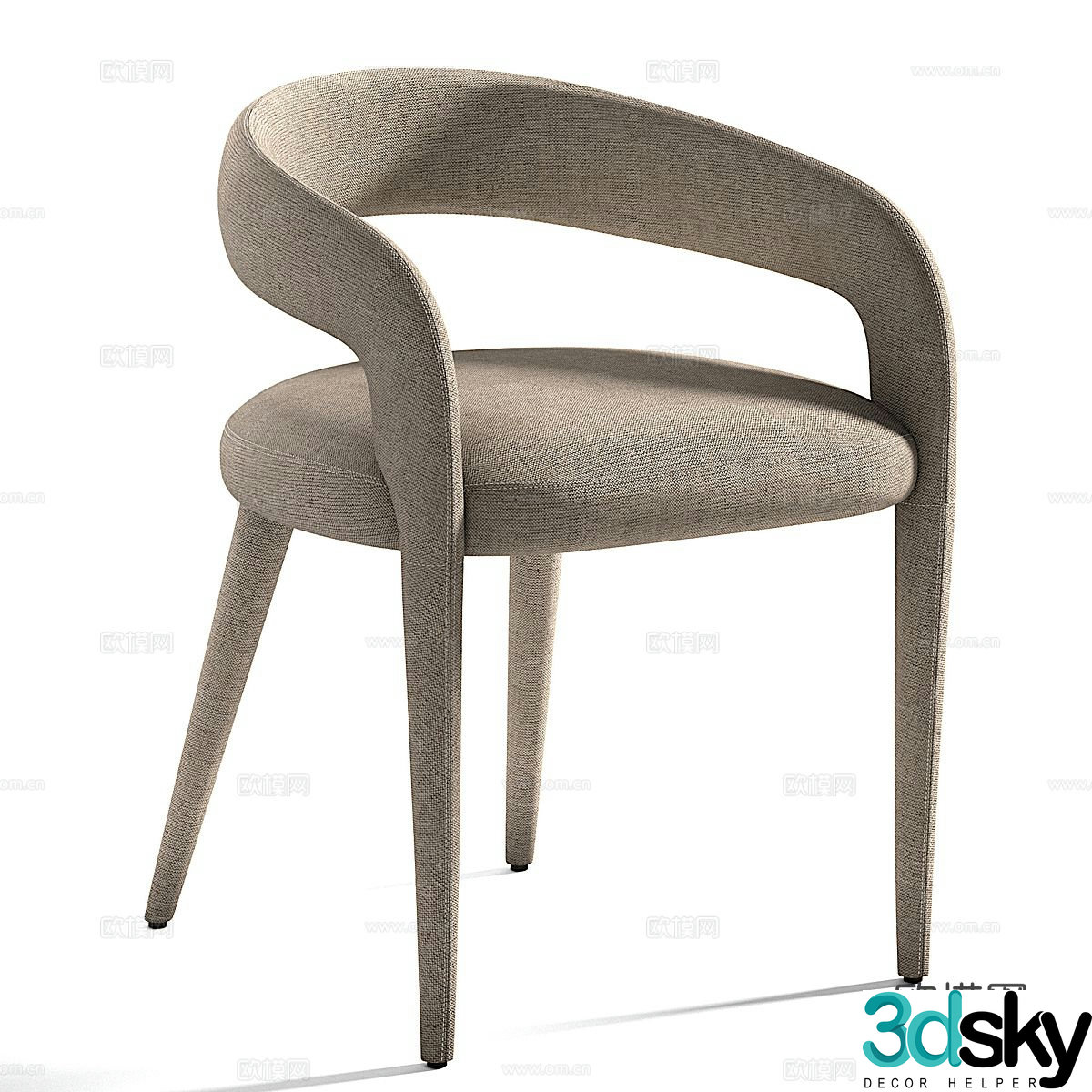 New Chinese style fabric chair leisure chair 3d model