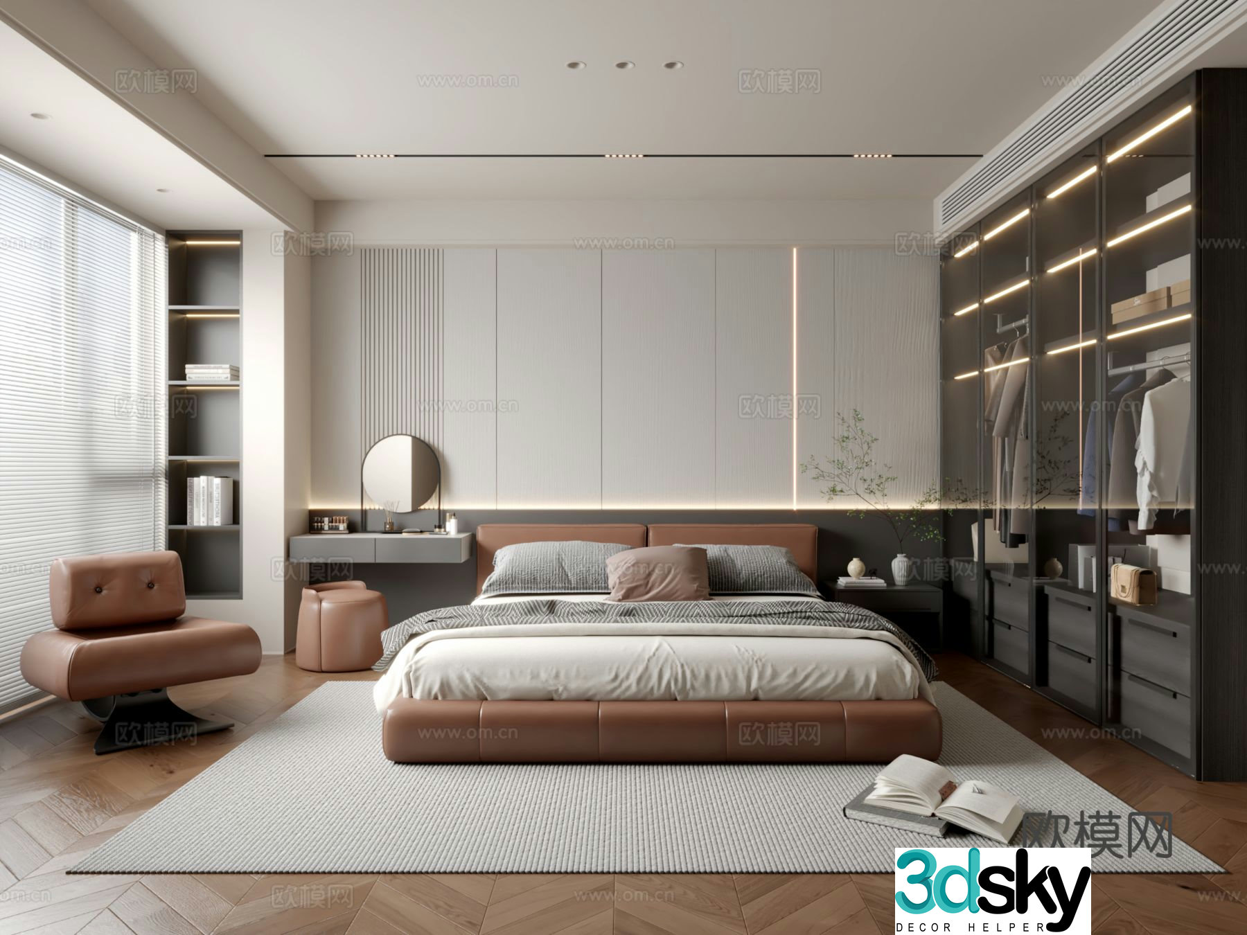 Modern bedroom master bedroom 3d model