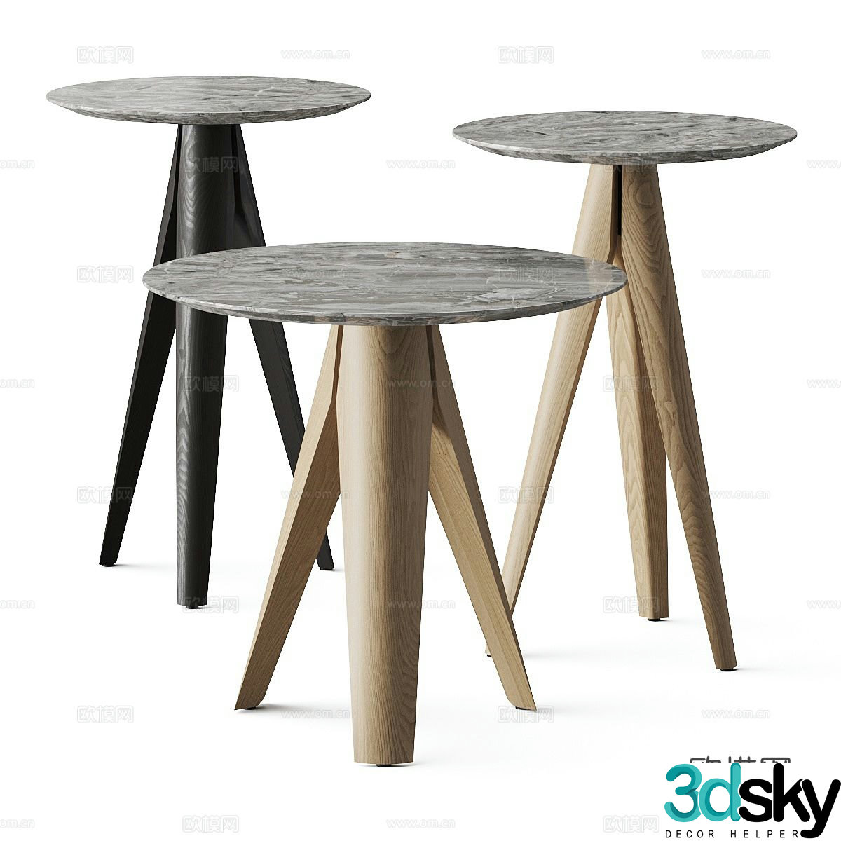 New Chinese style side table and corner table 3D model