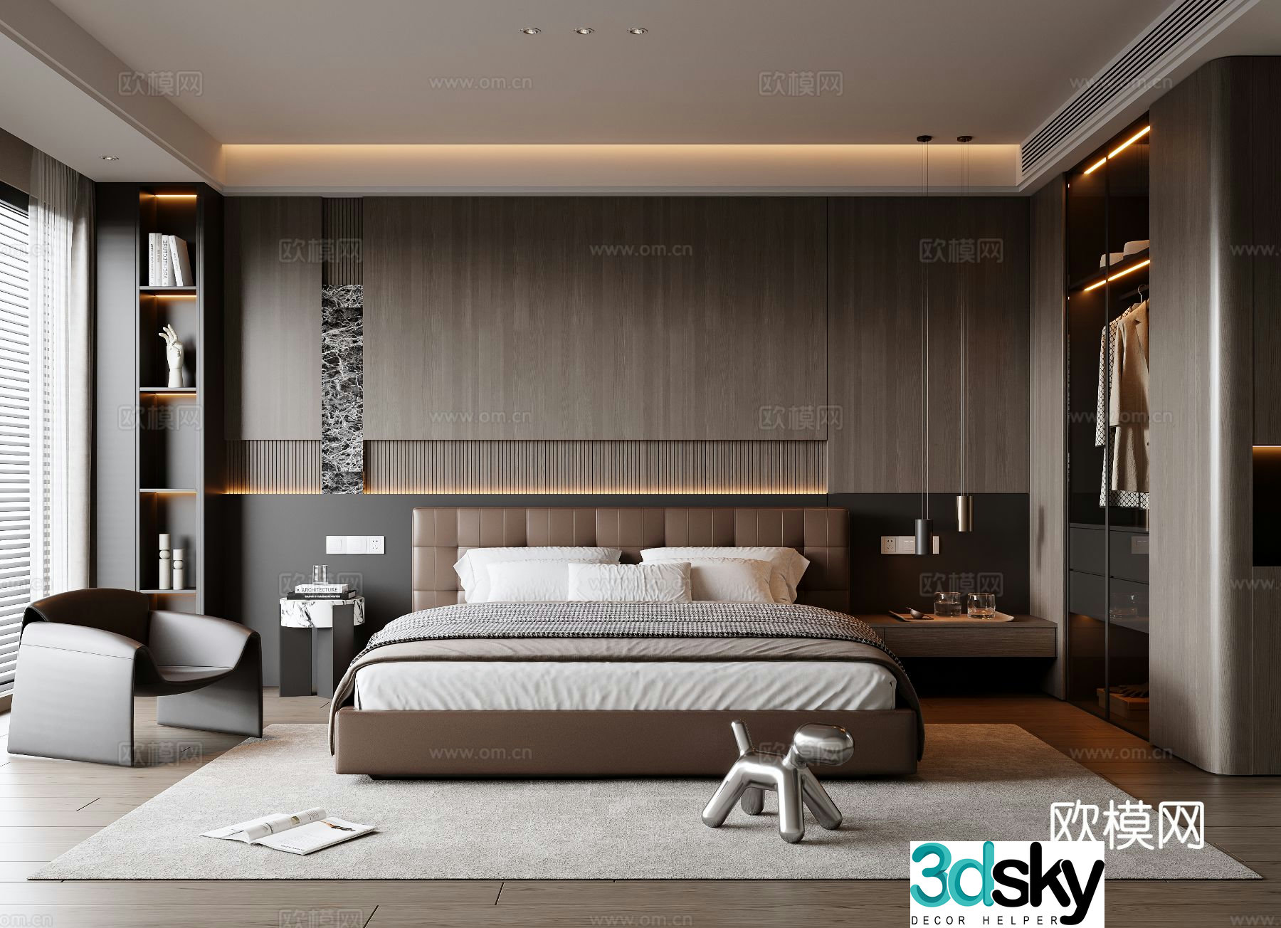 Italian style bedroom master bedroom 3d model