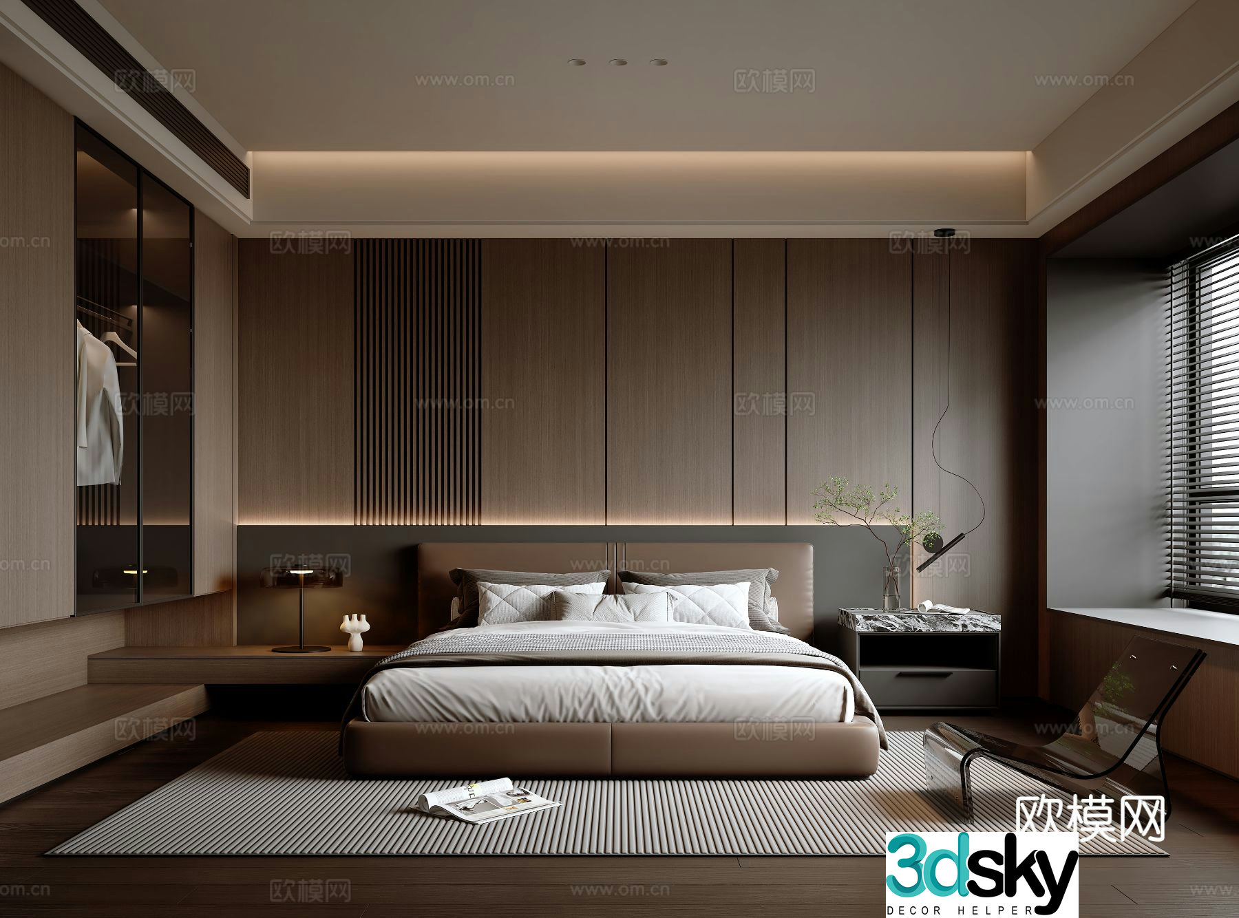 Italian style bedroom master bedroom 3d model