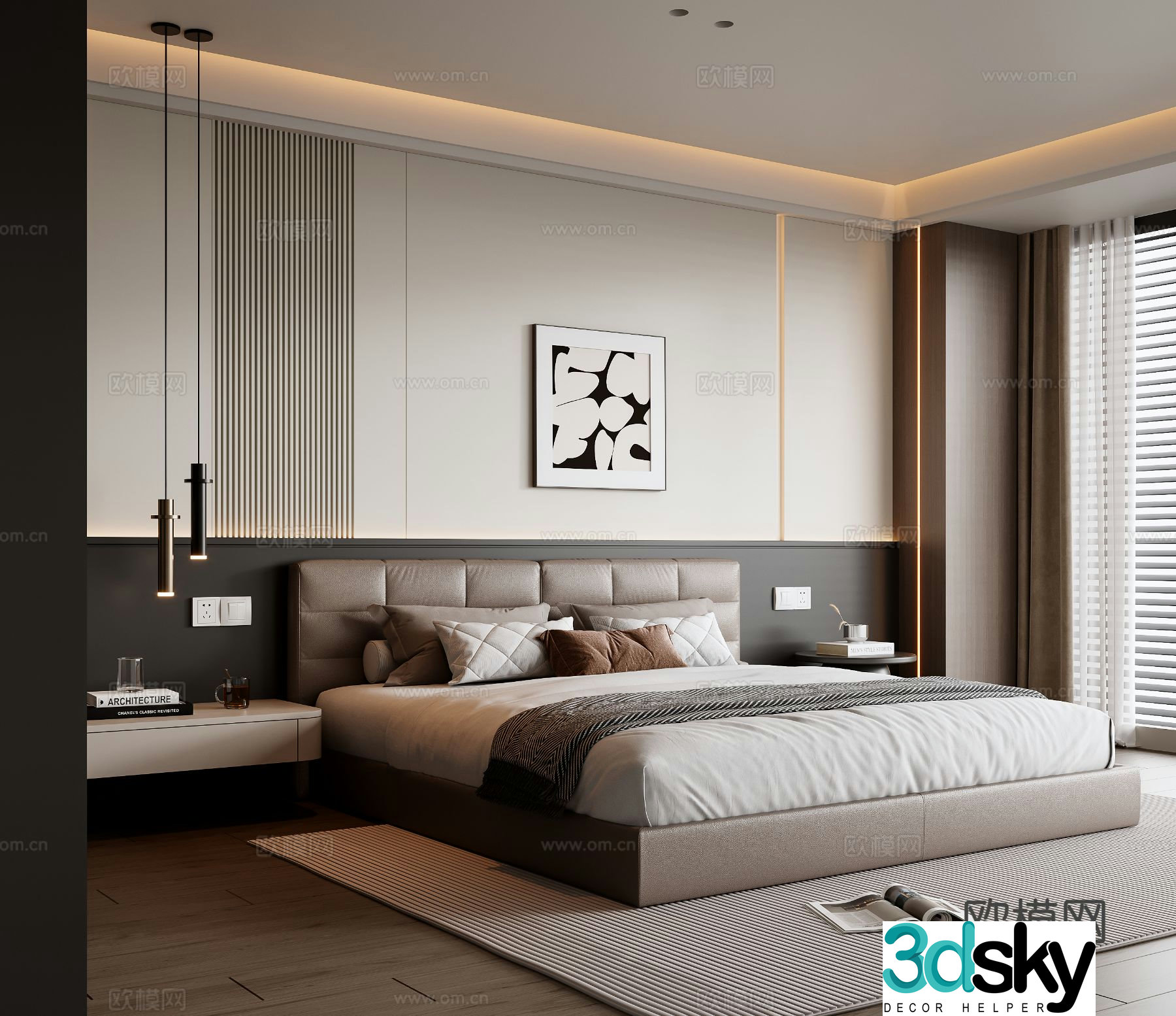 Italian style bedroom master bedroom 3d model