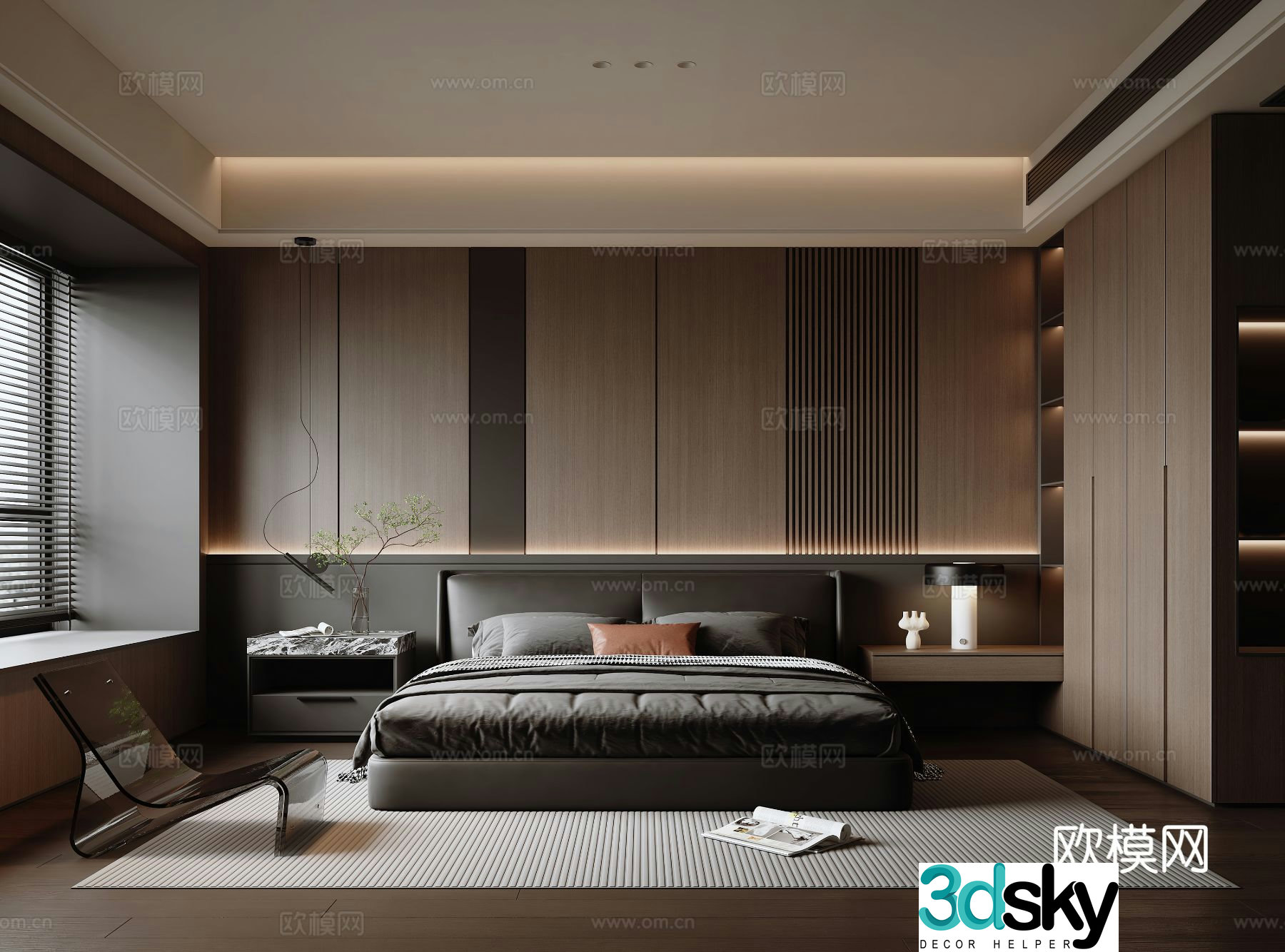 Italian style bedroom master bedroom 3d model